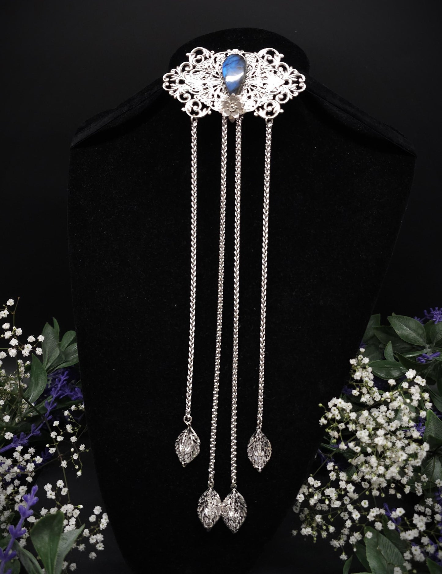 Elfenhafte Jugendstil Brosche ~Vintage Art Nouveau Broschennadel ~ Schalnadel für Fantasy, Gothic, Mittelalter und LARP