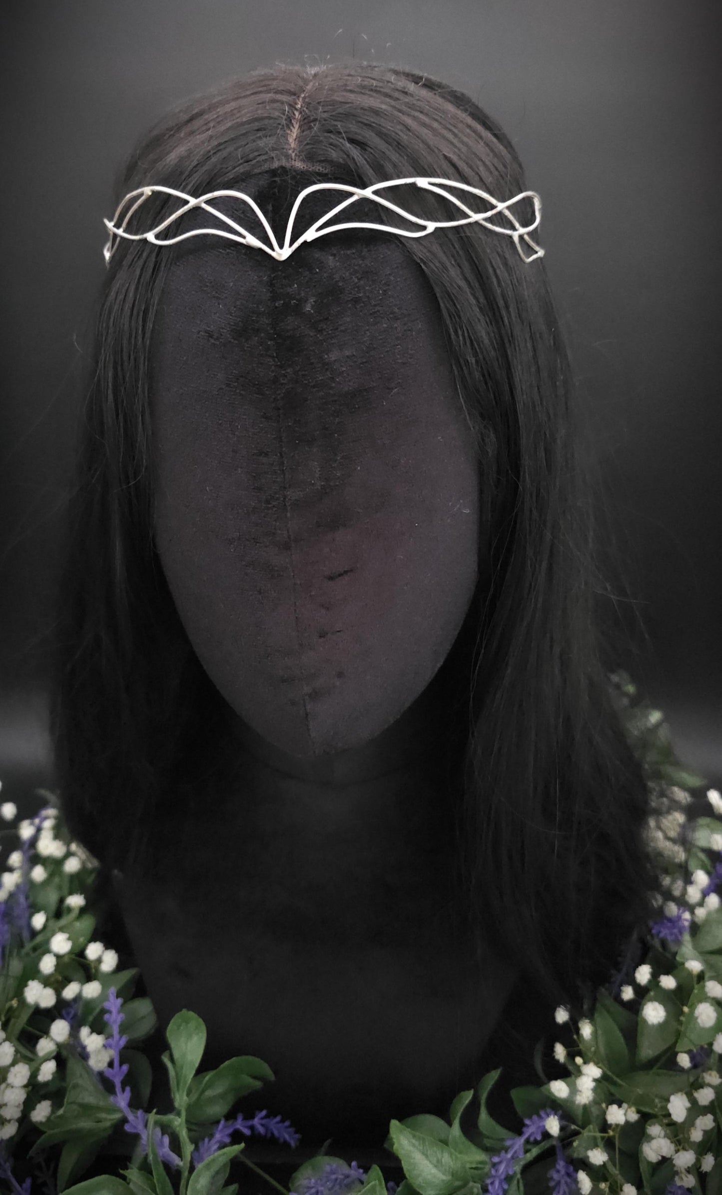 Versilbertes Elfen-Diadem / Designauswahl, Draht-Tiara, größenverstellbar