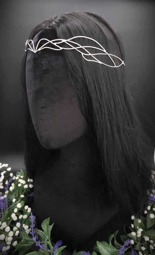 Versilbertes Elfen-Diadem / Designauswahl, Draht-Tiara, größenverstellbar