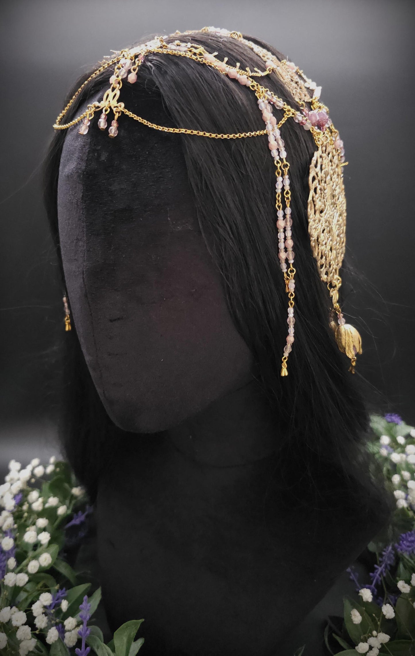 Mucha Art Nouveau Kopfschmuck - Goldenes Headpiece - Tiara - Tribal Dance - Festival & Shooting