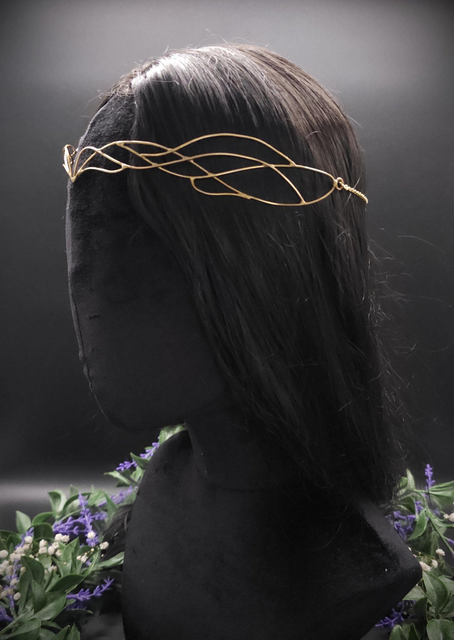 Messing Diadem "Eryánn" ~ Draht Tiara im Art Nouveau Design ~ Größenverstellbar ~ Accessoire für LARP, Cosplay und Hochzeiten