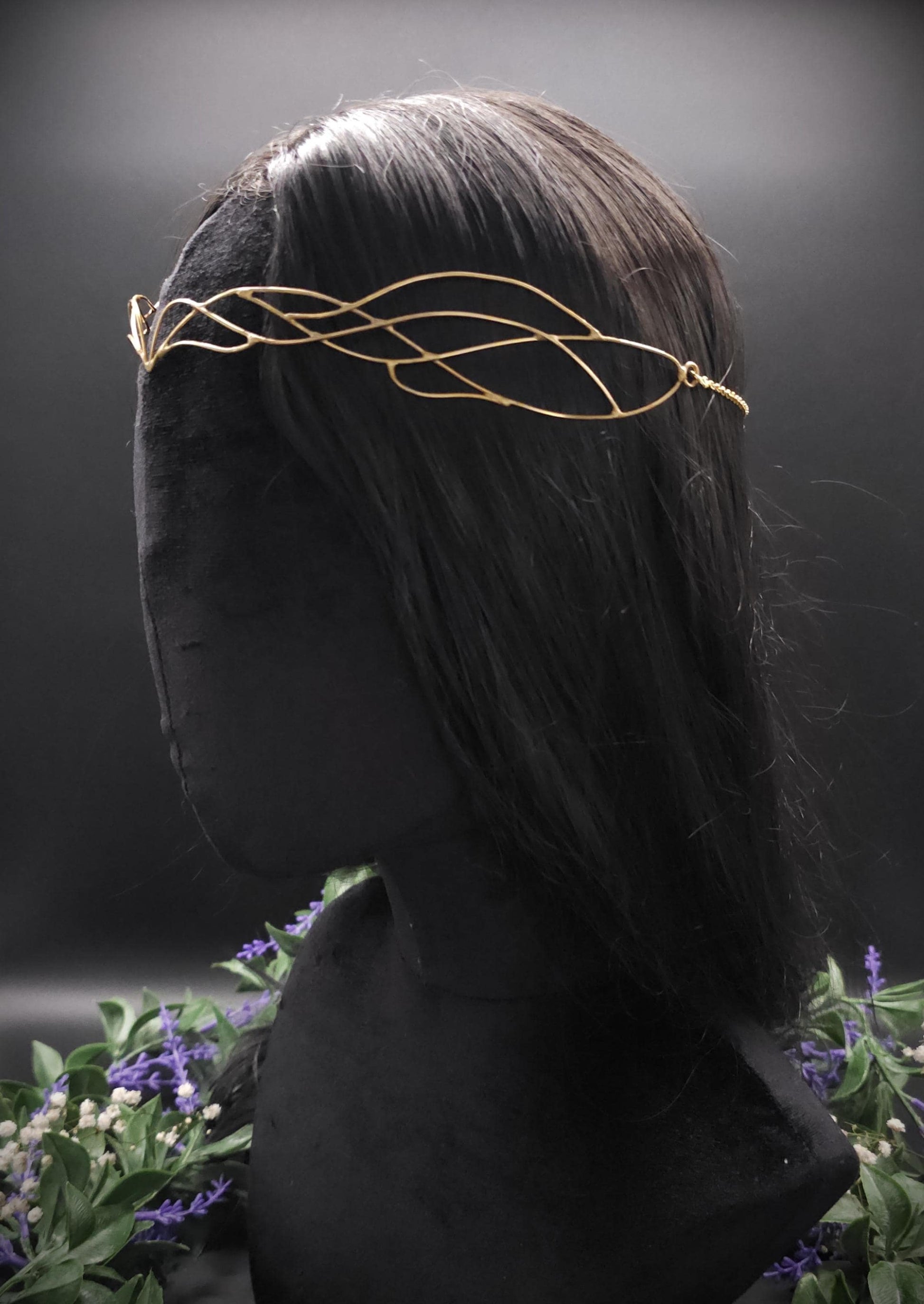 Messing Diadem "Eryánn" ~ Draht Tiara im Art Nouveau Design ~ Größenverstellbar ~ Accessoire für LARP, Cosplay und Hochzeiten