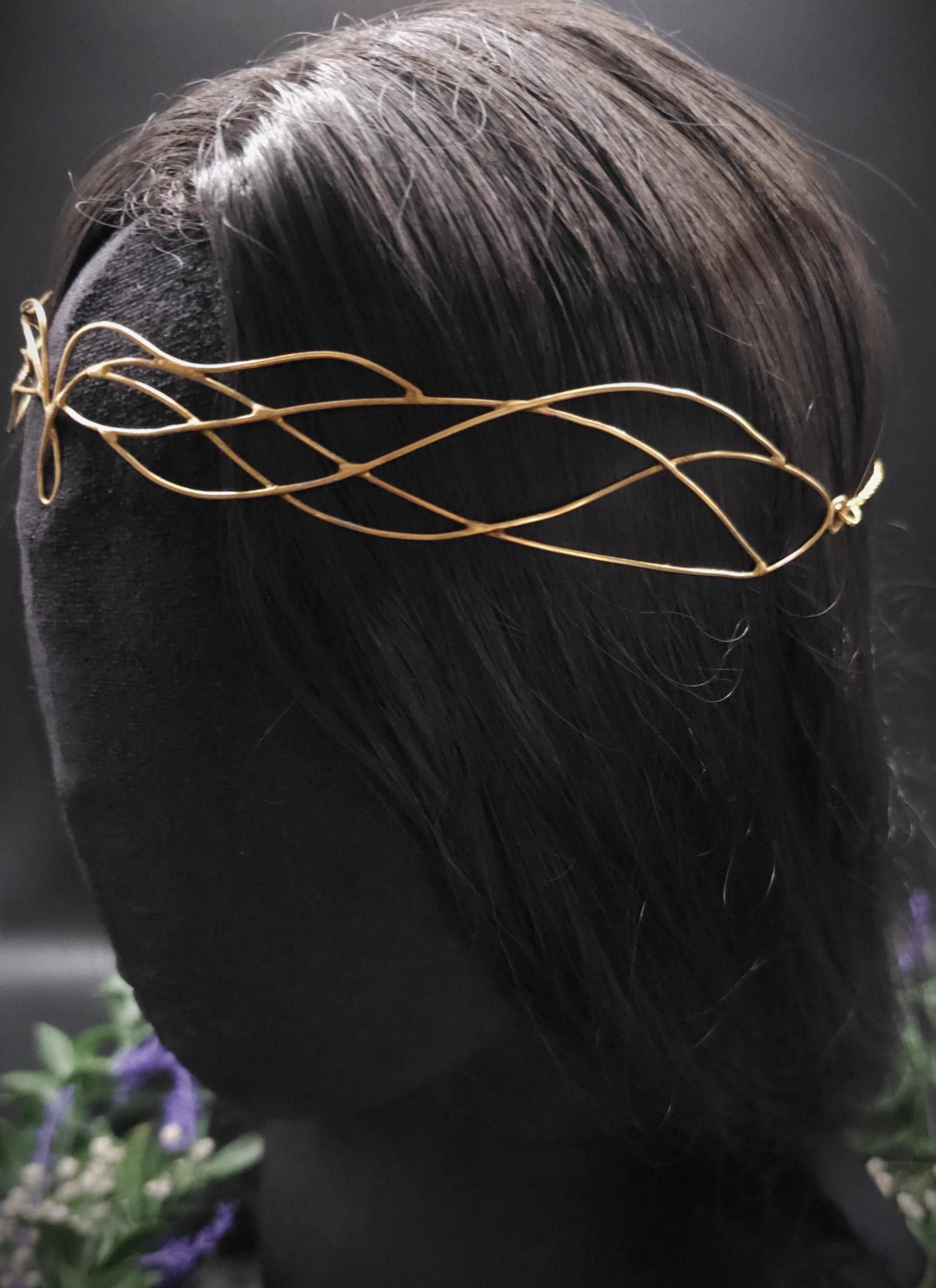 Messing Diadem "Naethé" ~ Draht Tiara im Art Nouveau Design ~ Größenverstellbar ~ Accessoire für LARP, Cosplay und Hochzeiten