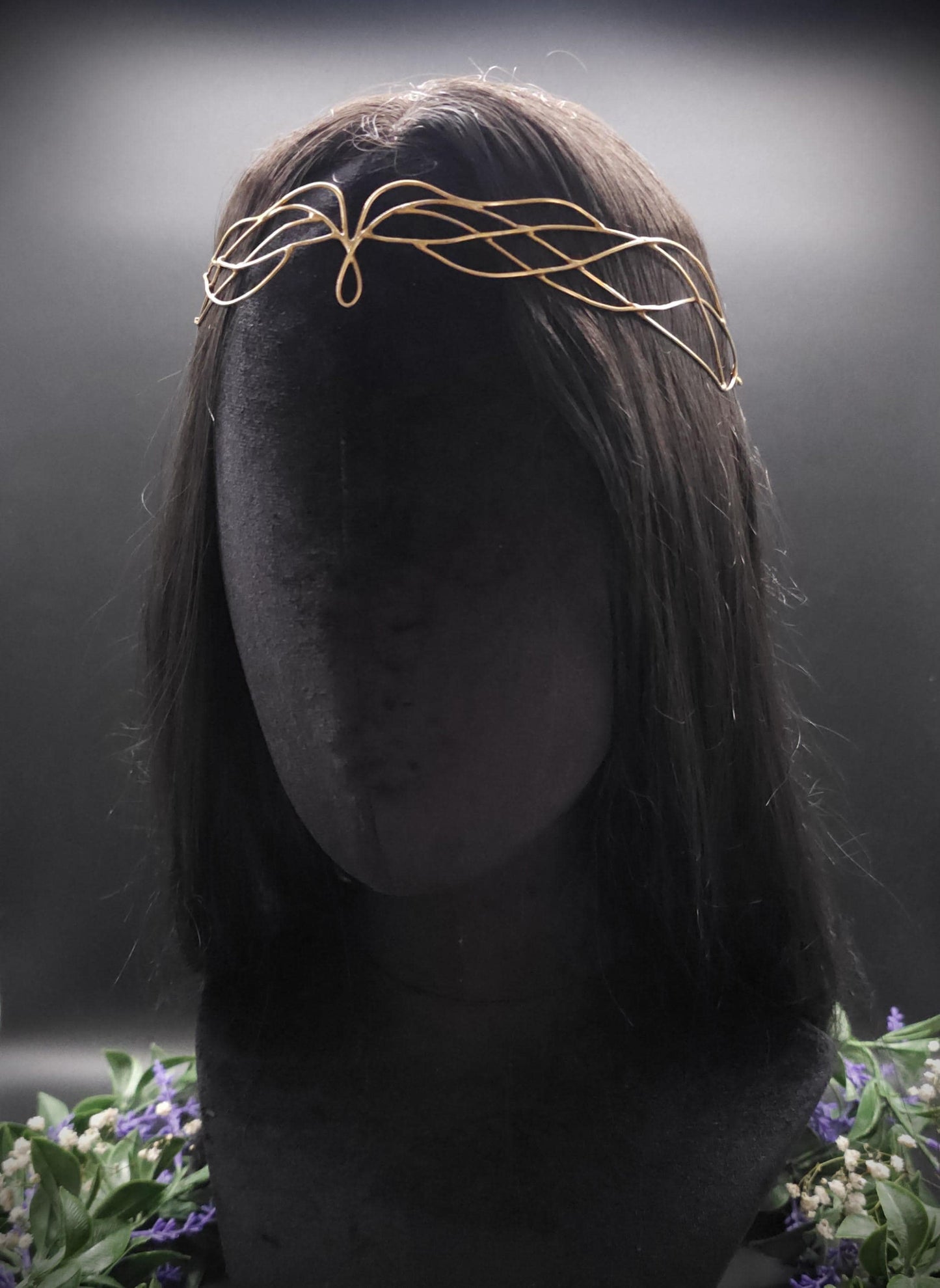 Messing Diadem "Naethé" ~ Draht Tiara im Art Nouveau Design ~ Größenverstellbar ~ Accessoire für LARP, Cosplay und Hochzeiten