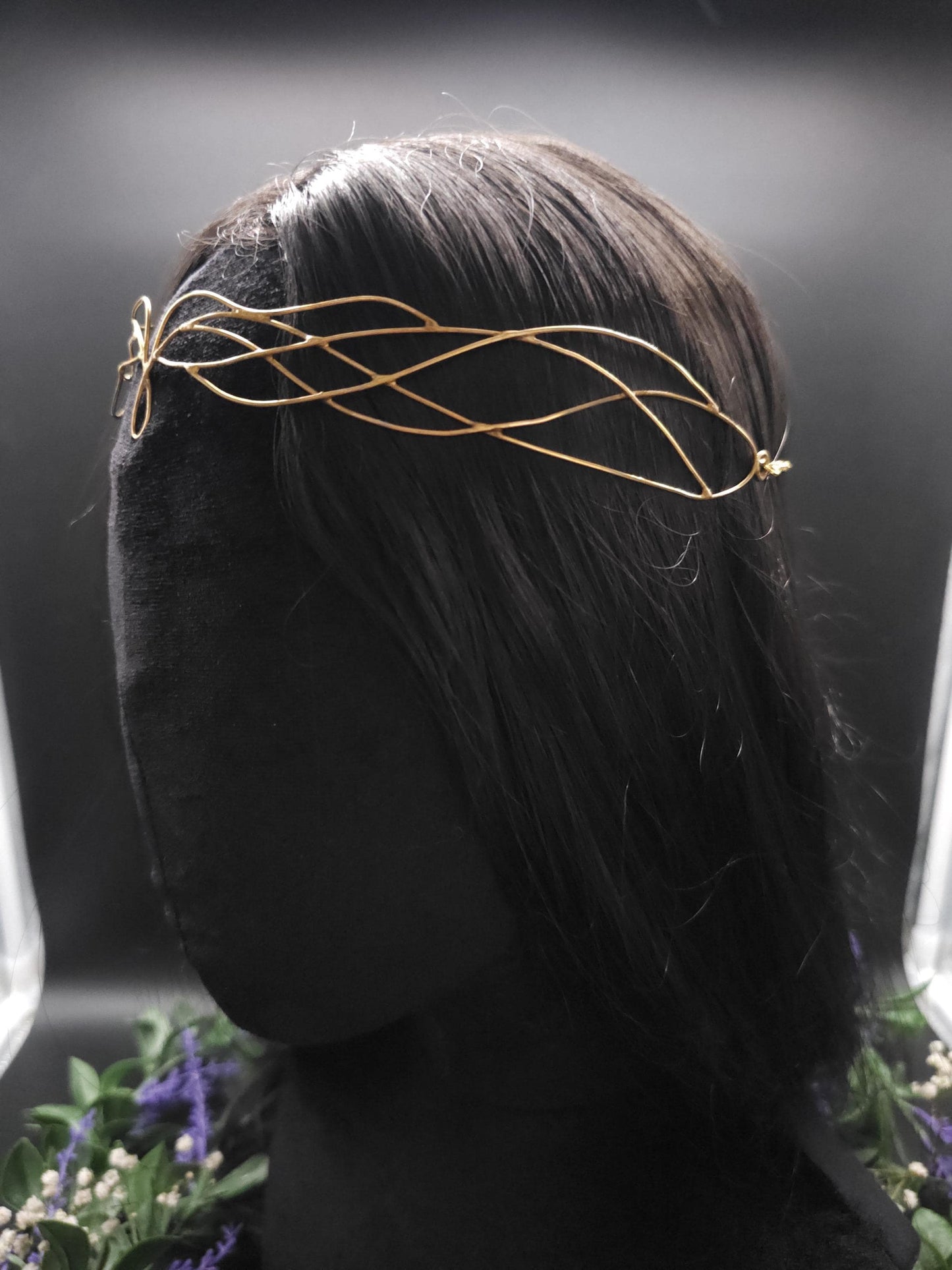 Messing Diadem "Naethé" ~ Draht Tiara im Art Nouveau Design ~ Größenverstellbar ~ Accessoire für LARP, Cosplay und Hochzeiten