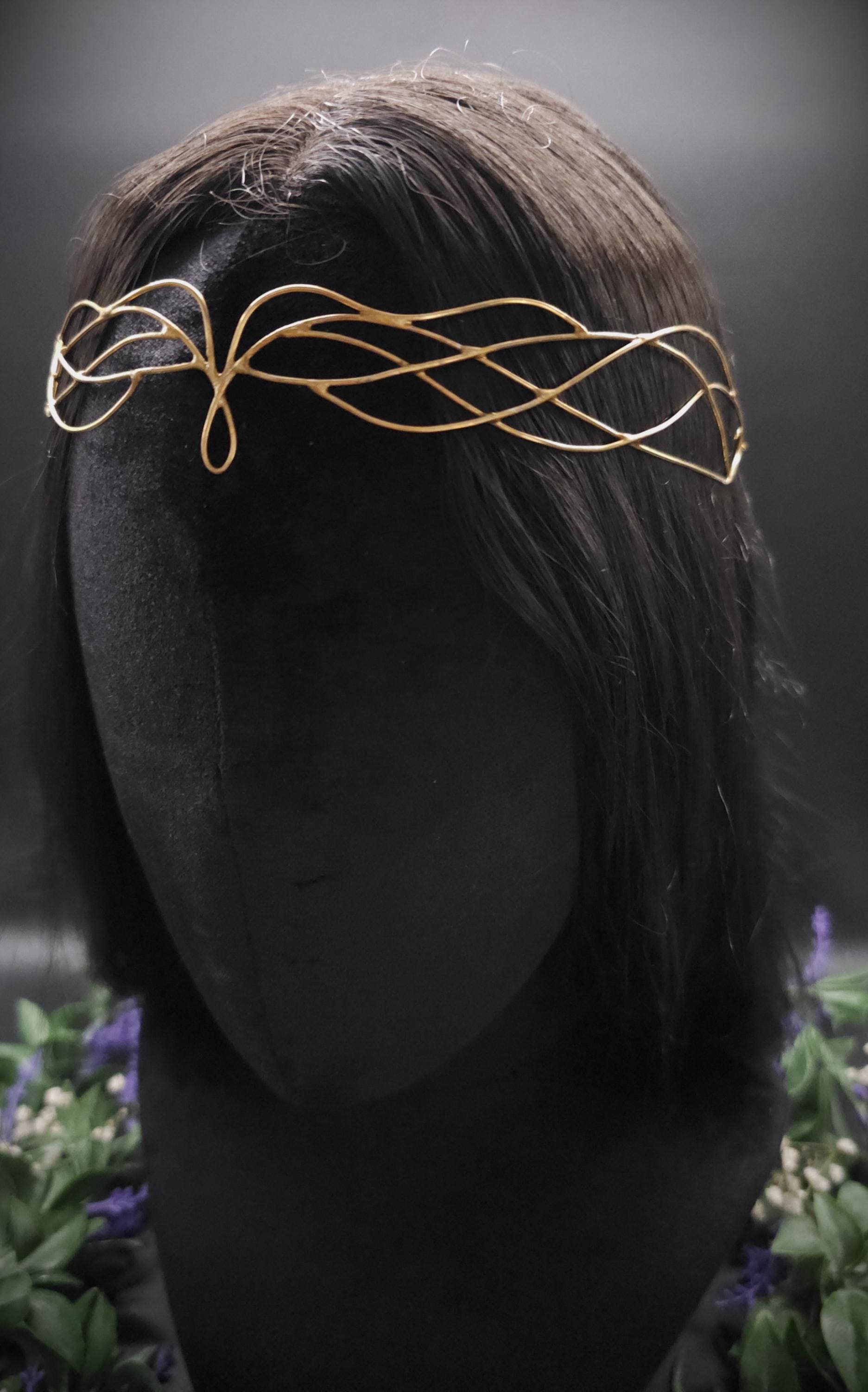 Messing Diadem "Naethé" ~ Draht Tiara im Art Nouveau Design ~ Größenverstellbar ~ Accessoire für LARP, Cosplay und Hochzeiten