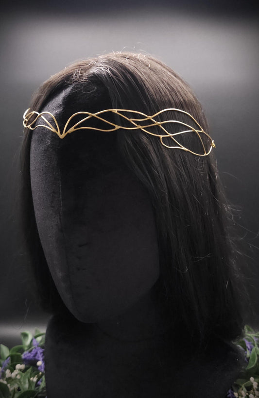 Messing Diadem "Eryánn" ~ Draht Tiara im Art Nouveau Design ~ Größenverstellbar ~ Accessoire für LARP, Cosplay und Hochzeiten