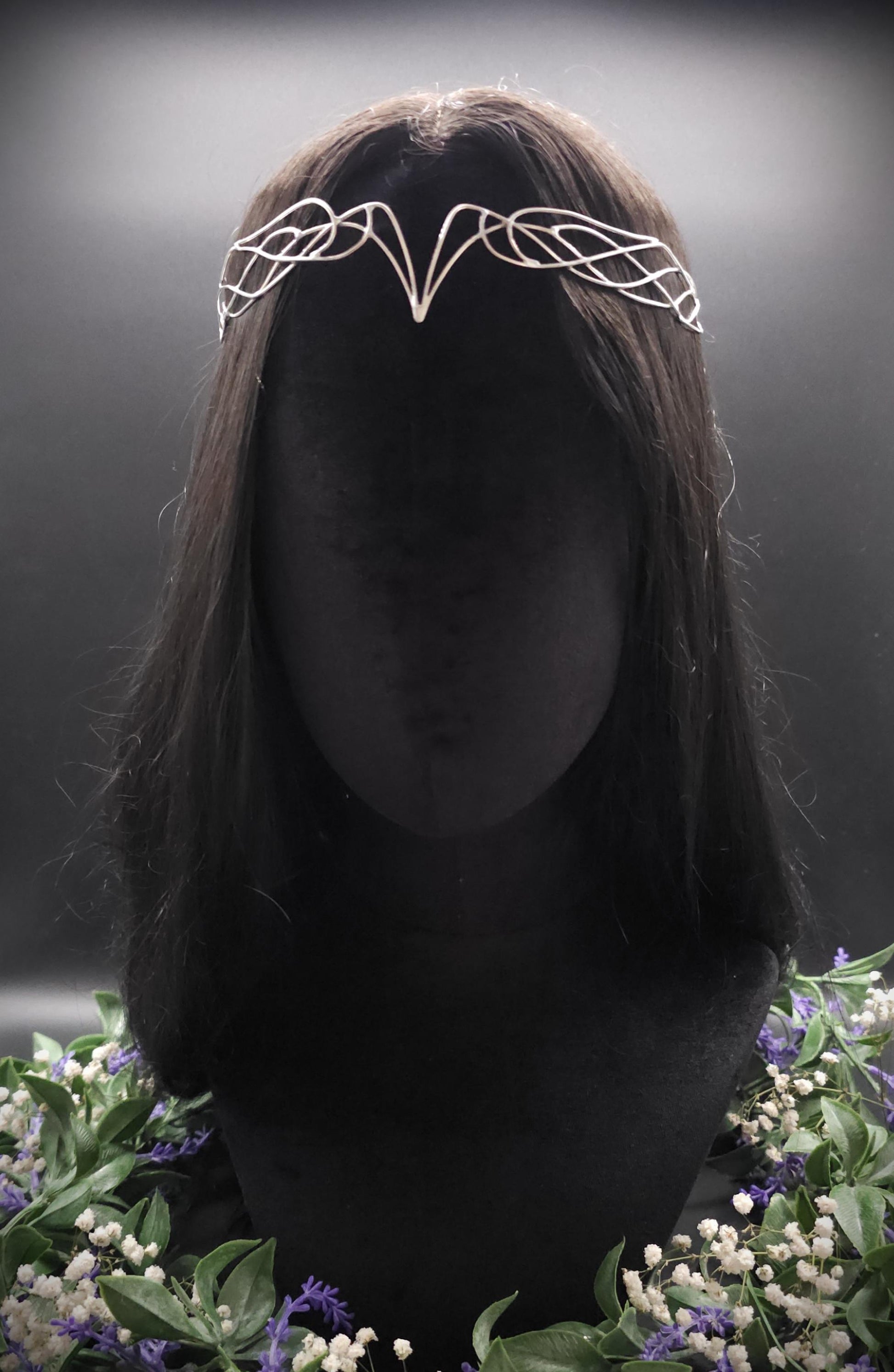Versilbertes Elfen-Diadem "Nyanvé" ~ Draht Tiara im Art Nouveau Design ~ Größenverstellbar ~ Accessoire für LARP, Cosplay und Hochzeiten