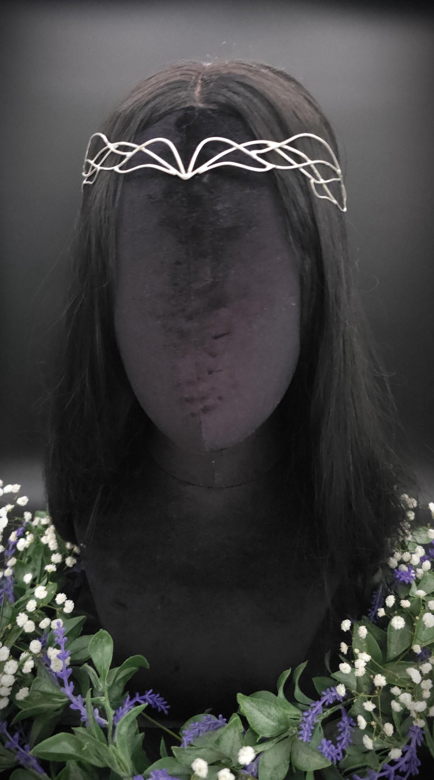 Versilbertes Elfen-Diadem / Designauswahl, Draht-Tiara, größenverstellbar