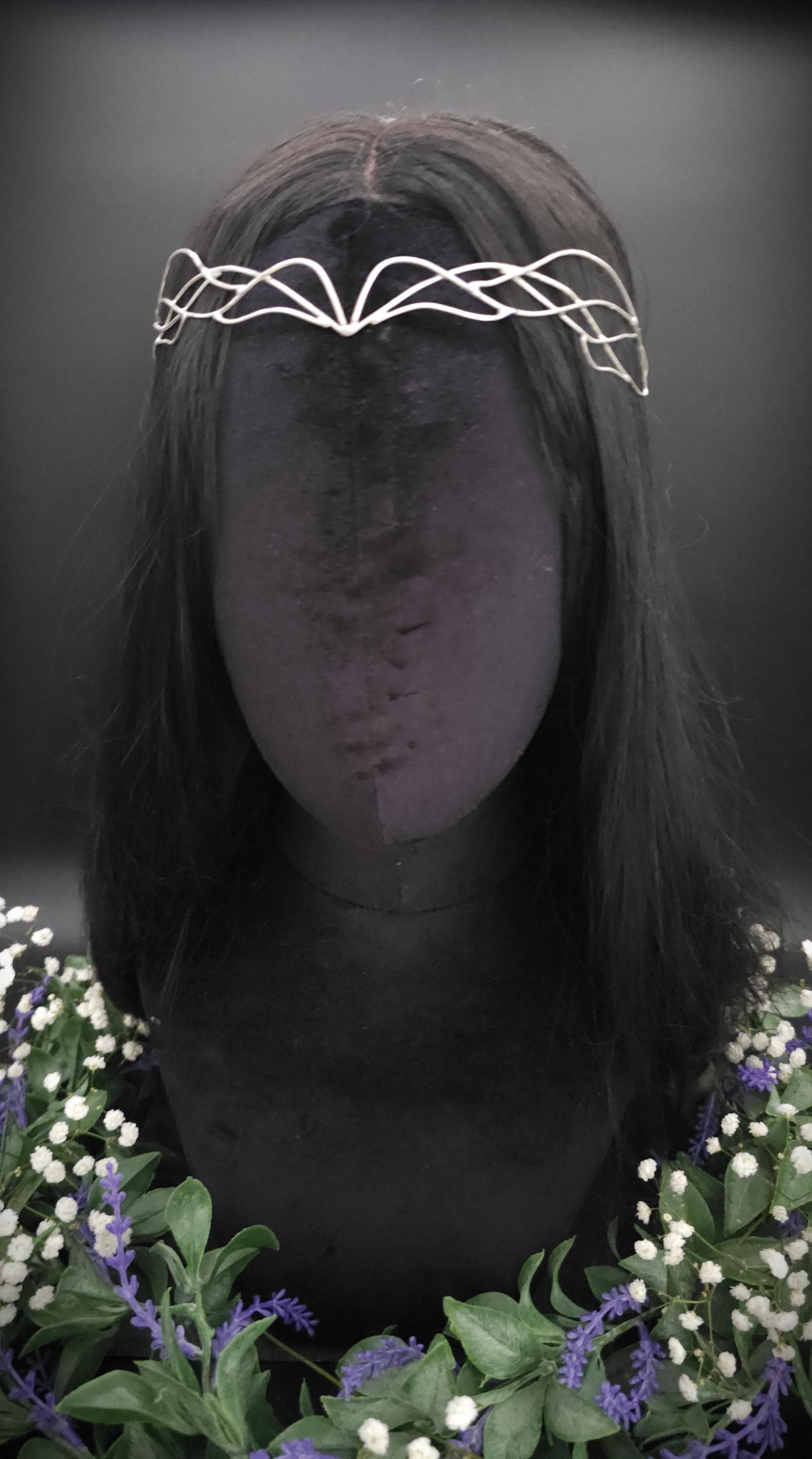 Versilbertes Elfen-Diadem / Designauswahl, Draht-Tiara, größenverstellbar