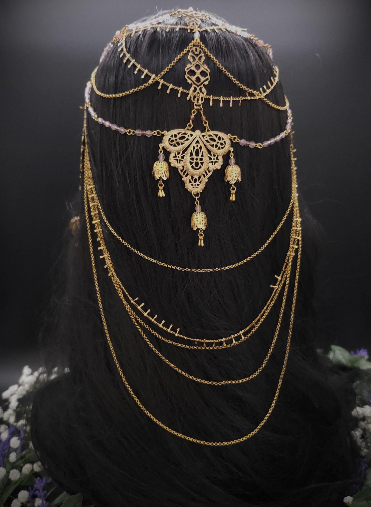 Mucha Art Nouveau Kopfschmuck - Goldenes Headpiece - Tiara - Tribal Dance - Festival & Shooting