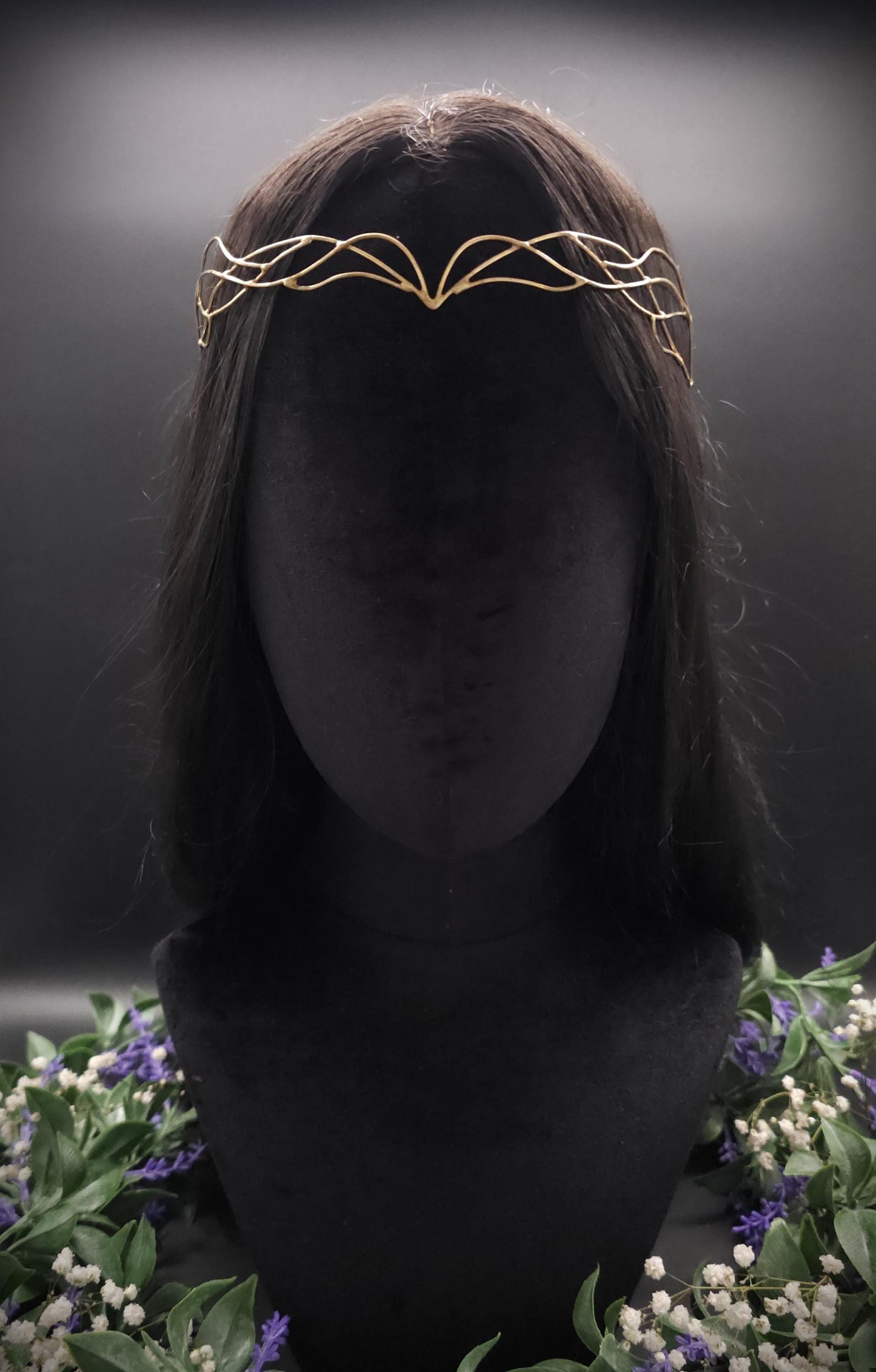 Messing Diadem "Eryánn" ~ Draht Tiara im Art Nouveau Design ~ Größenverstellbar ~ Accessoire für LARP, Cosplay und Hochzeiten