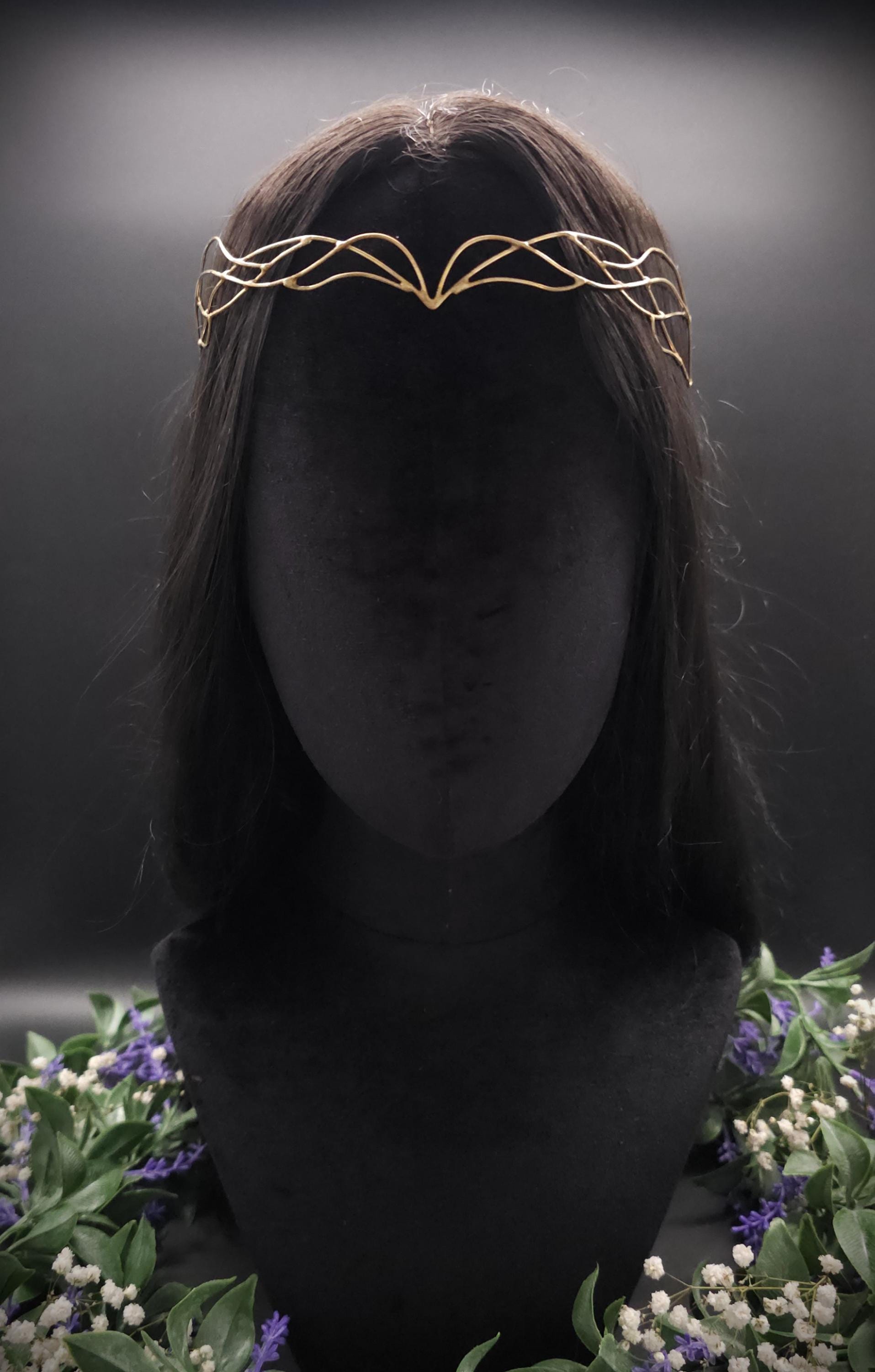Messing Diadem "Eryánn" ~ Draht Tiara im Art Nouveau Design ~ Größenverstellbar ~ Accessoire für LARP, Cosplay und Hochzeiten