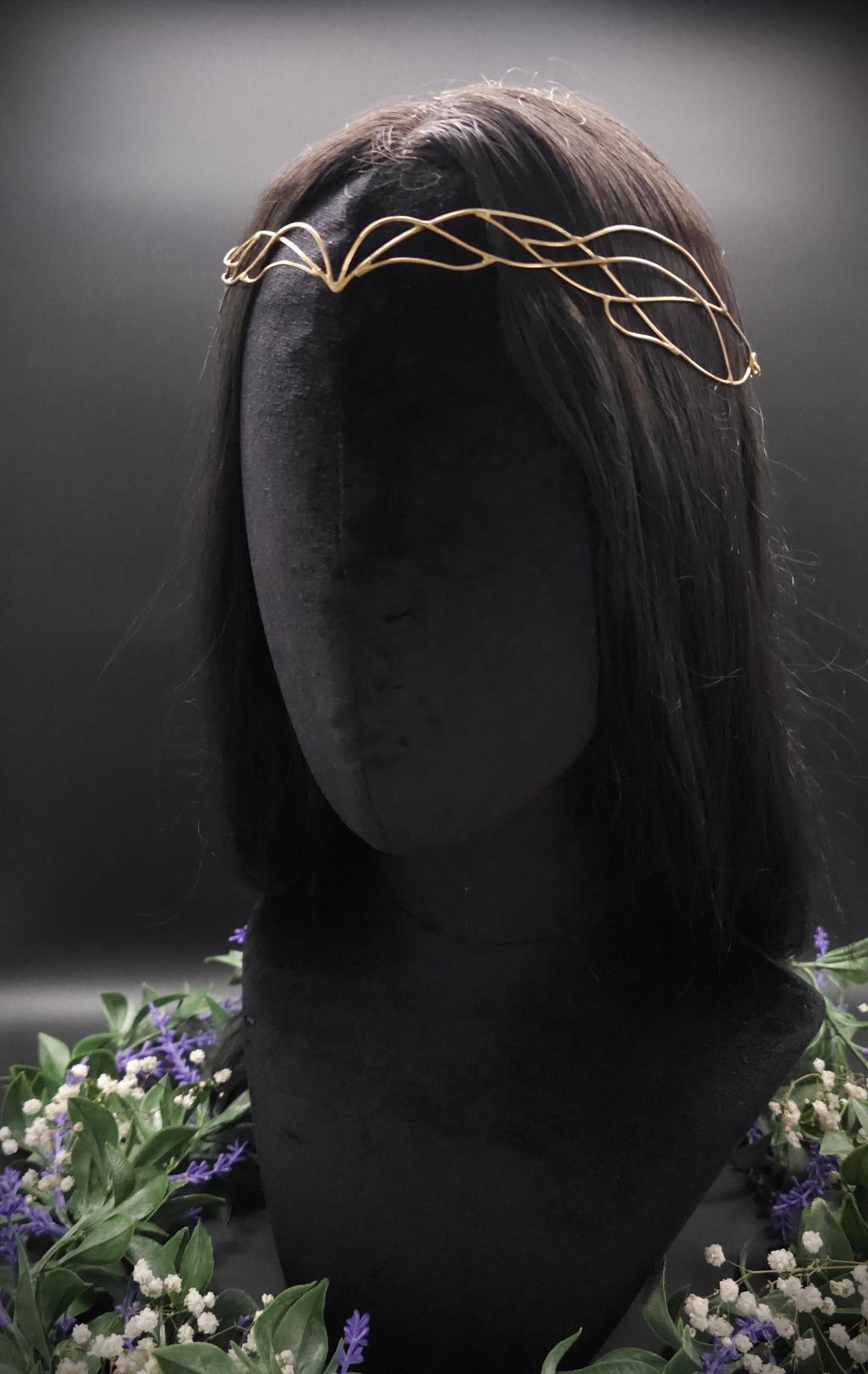 Messing Diadem "Eryánn" ~ Draht Tiara im Art Nouveau Design ~ Größenverstellbar ~ Accessoire für LARP, Cosplay und Hochzeiten