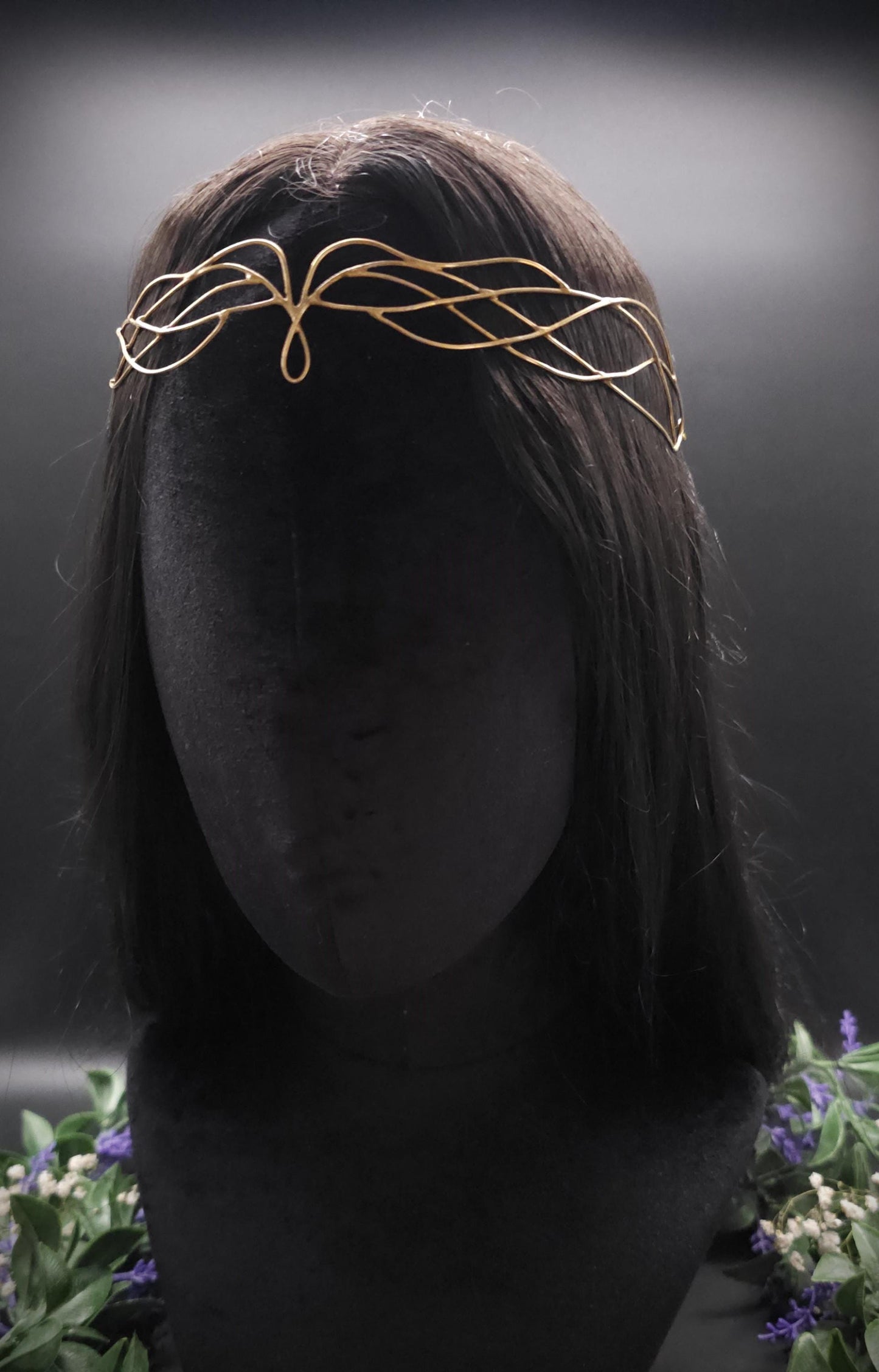 Messing Diadem "Naethé" ~ Draht Tiara im Art Nouveau Design ~ Größenverstellbar ~ Accessoire für LARP, Cosplay und Hochzeiten