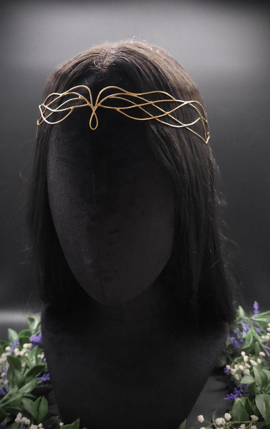 Messing Diadem "Naethé" ~ Draht Tiara im Art Nouveau Design ~ Größenverstellbar ~ Accessoire für LARP, Cosplay und Hochzeiten