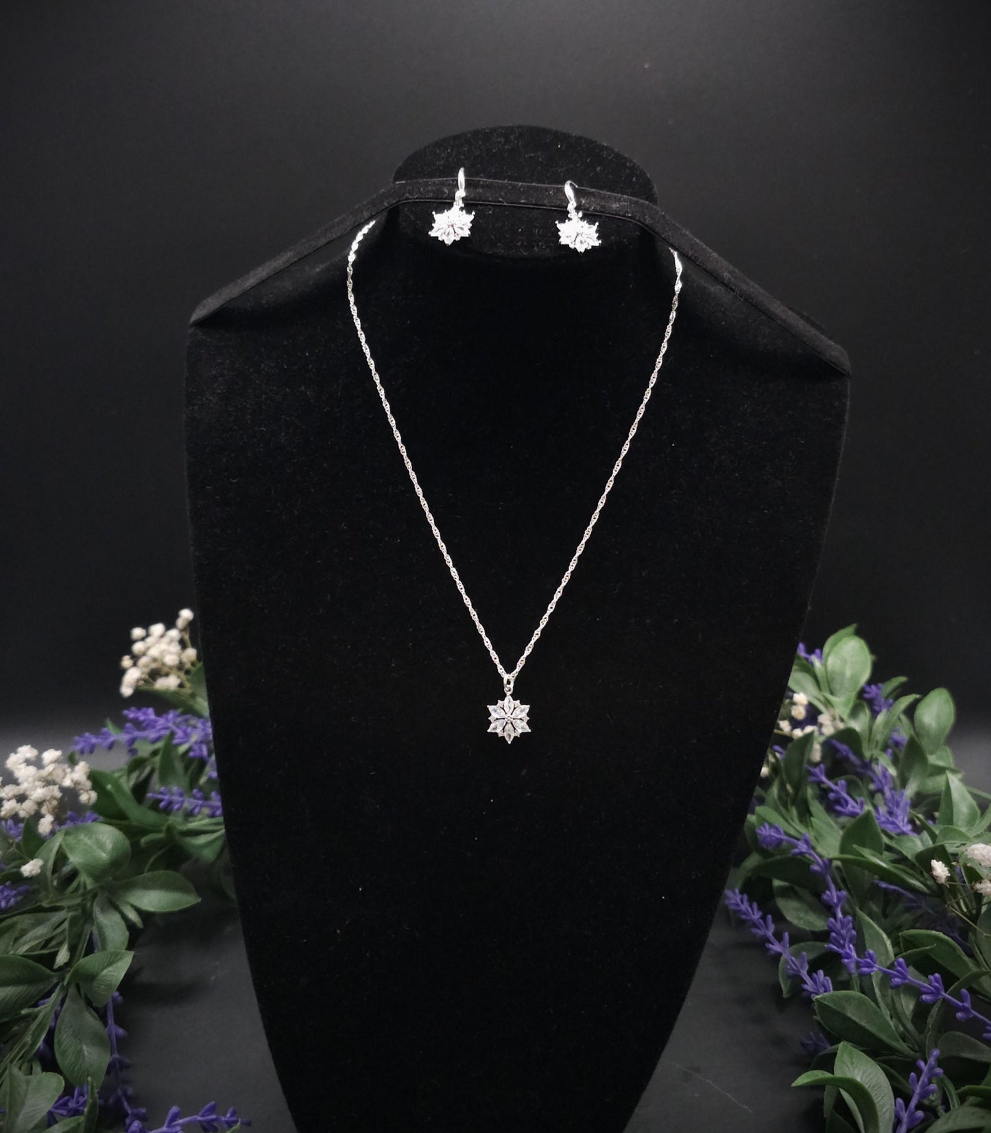 Zirkonia Schmuck-Set ~ 925er Sterling Silber Set ~ Geschenk ~ Sternenschmuck Geschenkidee