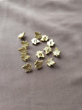 Mini Blätter Knöpfe, 4er Set, goldene Ahorn Knöpfe
