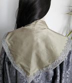 Nackenwärmer "Millayná", Elbische Gugel, Salbeigrün, Silber, Fantasy Accessoire, Mittelalter Schal, Hexen Capelet