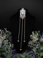 Art Nouveau Labradorite Brooch: Sage Turquoise, Gothic Fantasy Accessory