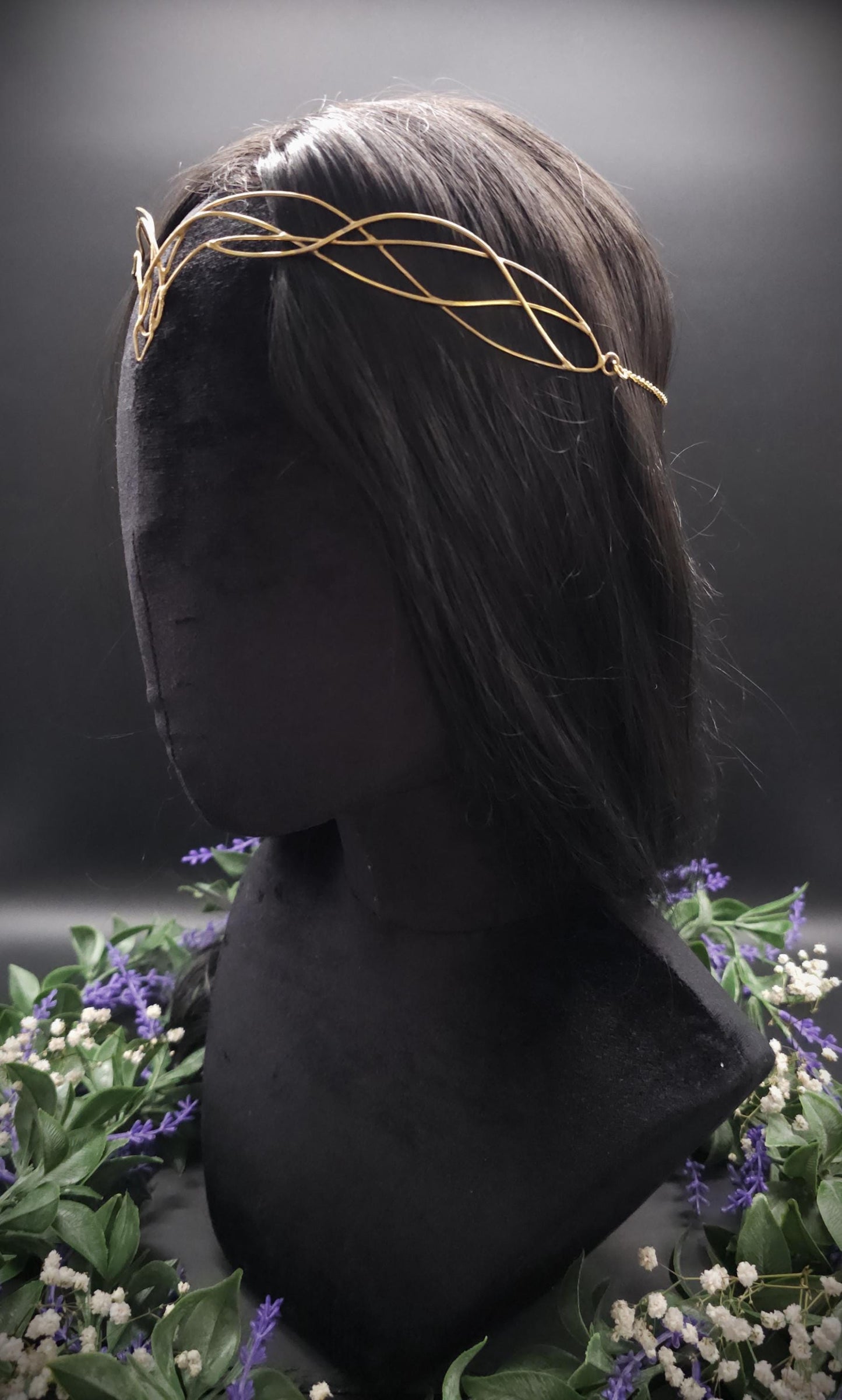 Messing Diadem "Meláre" ~ Draht Tiara ~ Elfenkrone ~ Fantasy Kopfschmuck ~ Größenverstellbar ~ Accessoire für LARP, Cosplay und Hochzeiten