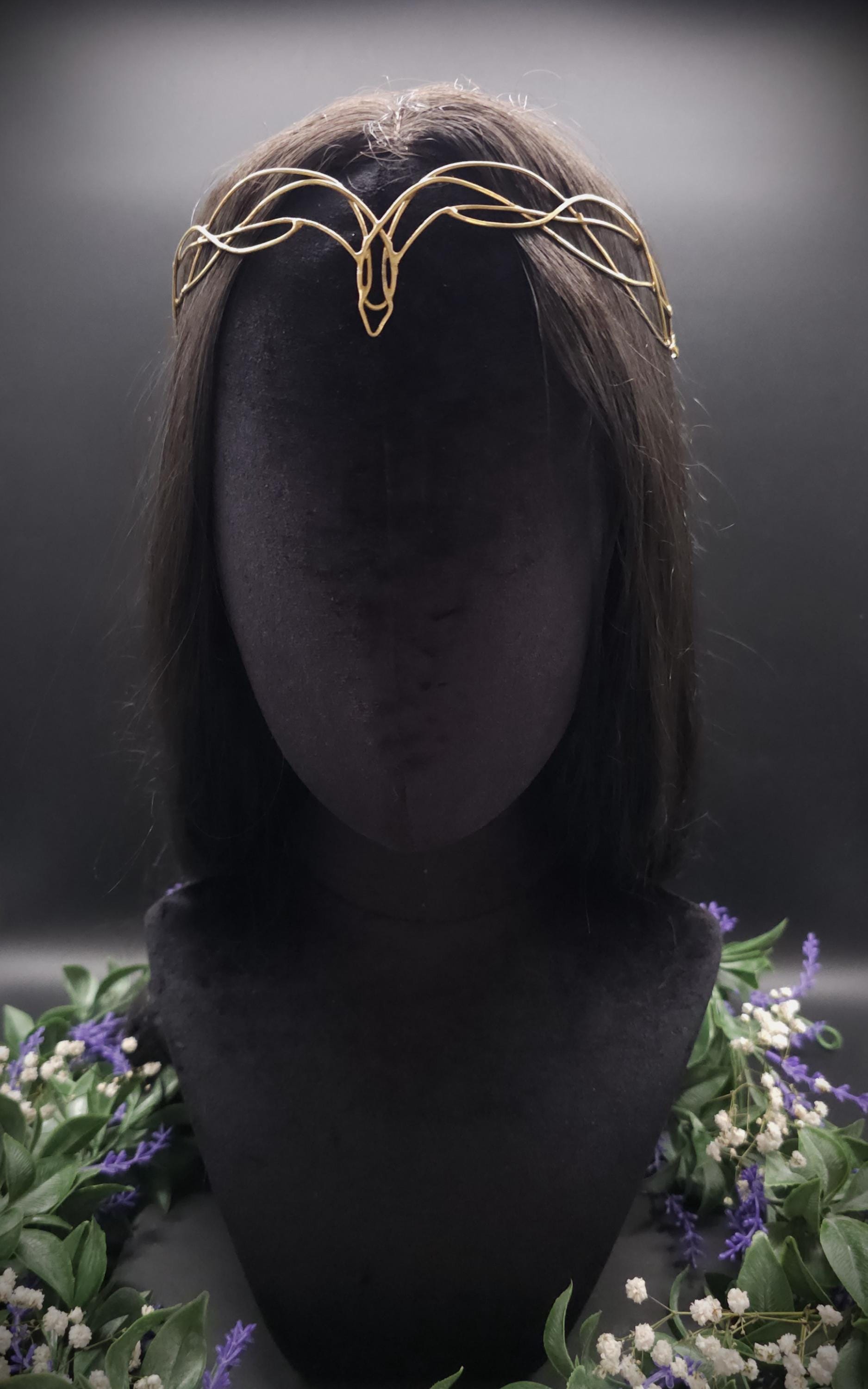 Messing Diadem "Meláre" ~ Draht Tiara ~ Elfenkrone ~ Fantasy Kopfschmuck ~ Größenverstellbar ~ Accessoire für LARP, Cosplay und Hochzeiten