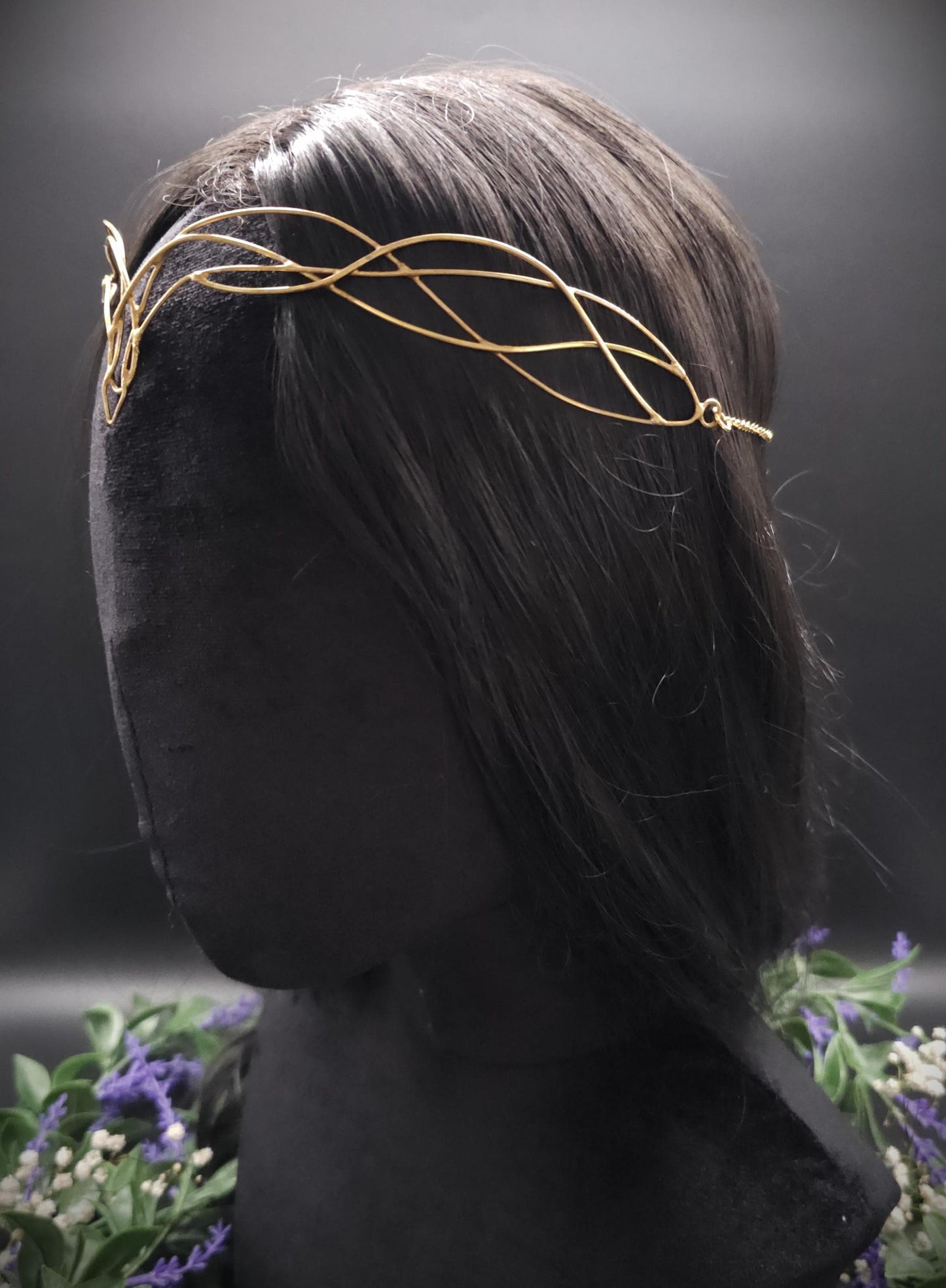 Messing Diadem "Meláre" ~ Draht Tiara ~ Elfenkrone ~ Fantasy Kopfschmuck ~ Größenverstellbar ~ Accessoire für LARP, Cosplay und Hochzeiten