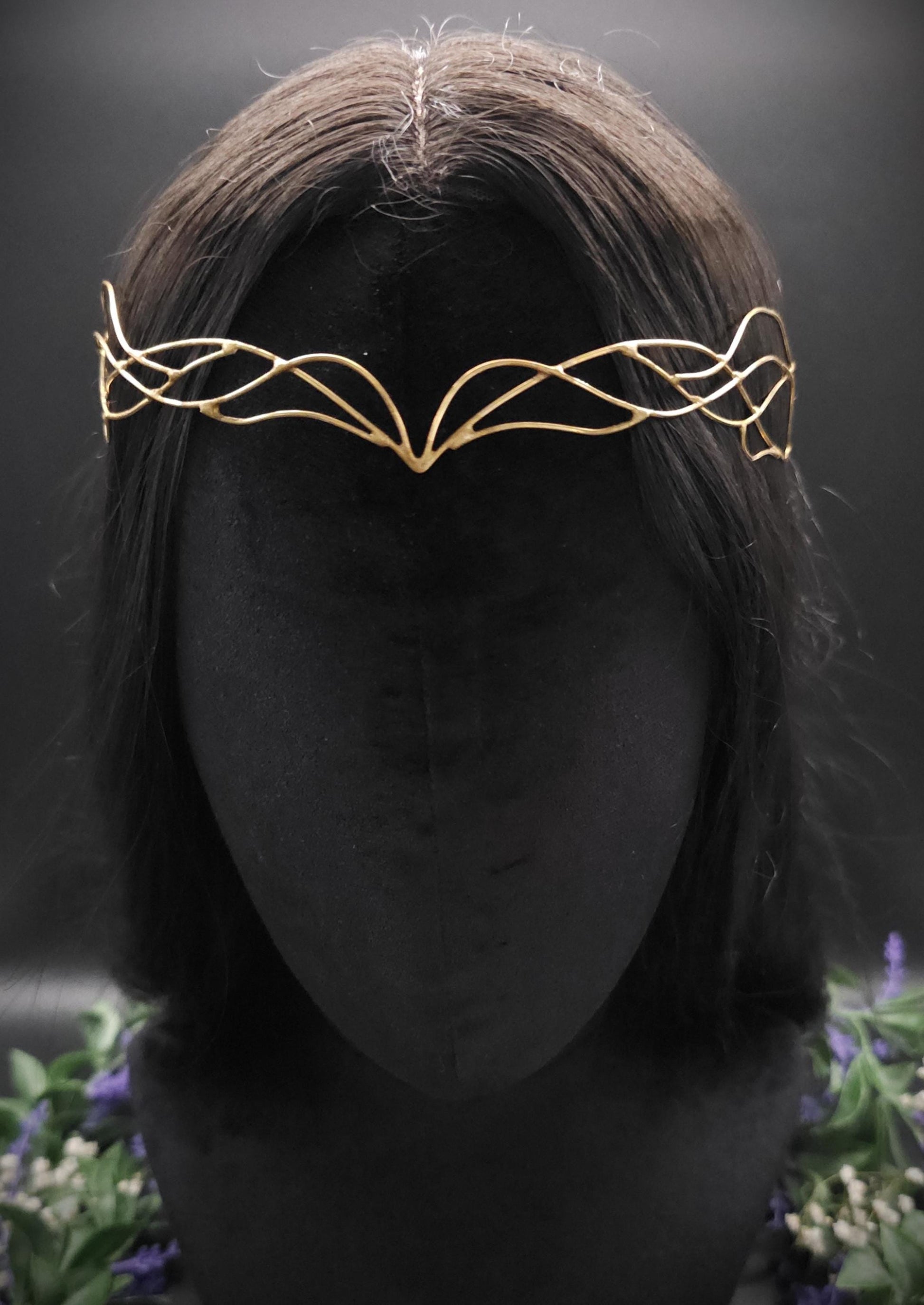 Messing Diadem "Eryánn" ~ Draht Tiara im Art Nouveau Design ~ Größenverstellbar ~ Accessoire für LARP, Cosplay und Hochzeiten