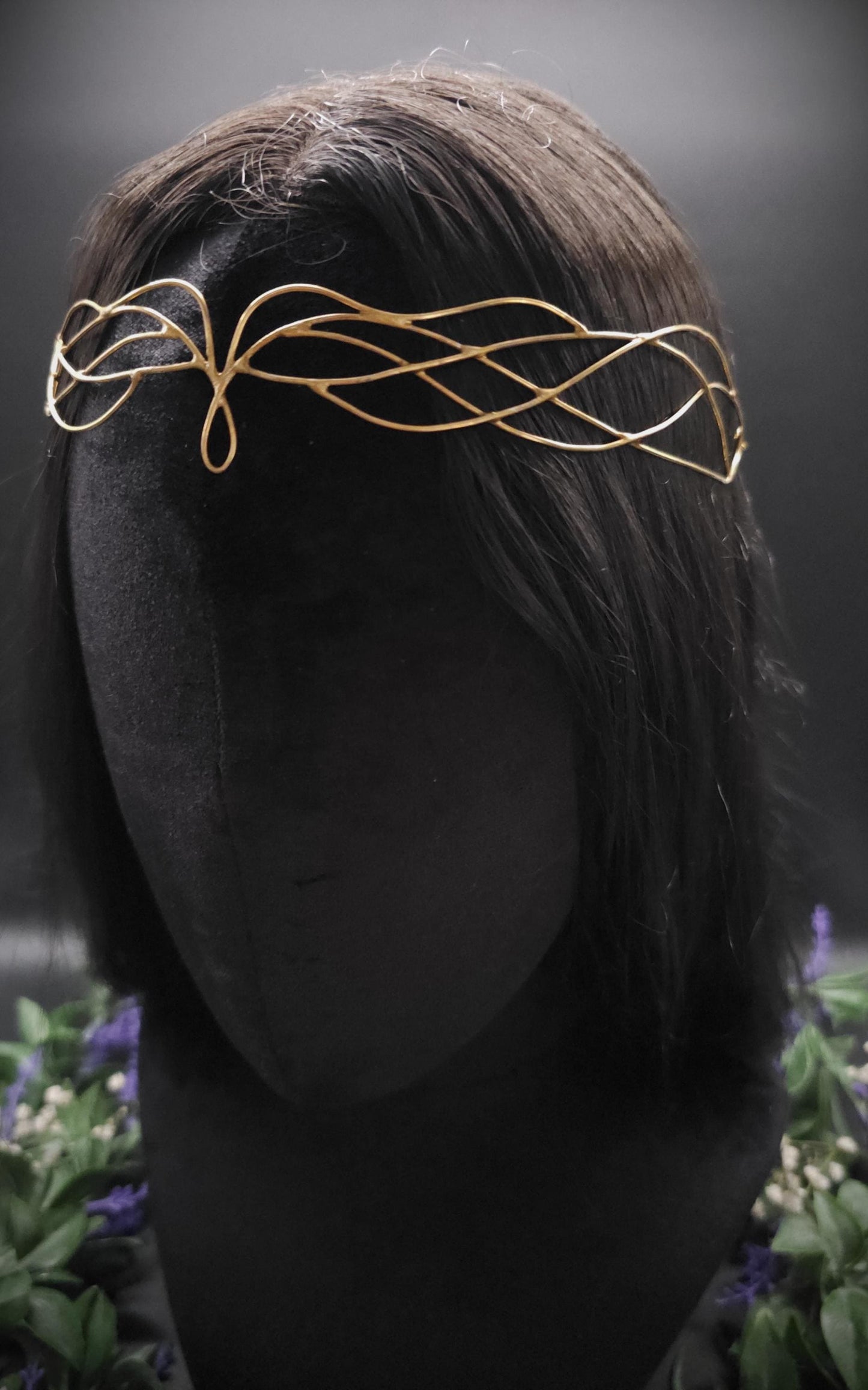 Messing Diadem "Naethé" ~ Draht Tiara im Art Nouveau Design ~ Größenverstellbar ~ Accessoire für LARP, Cosplay und Hochzeiten