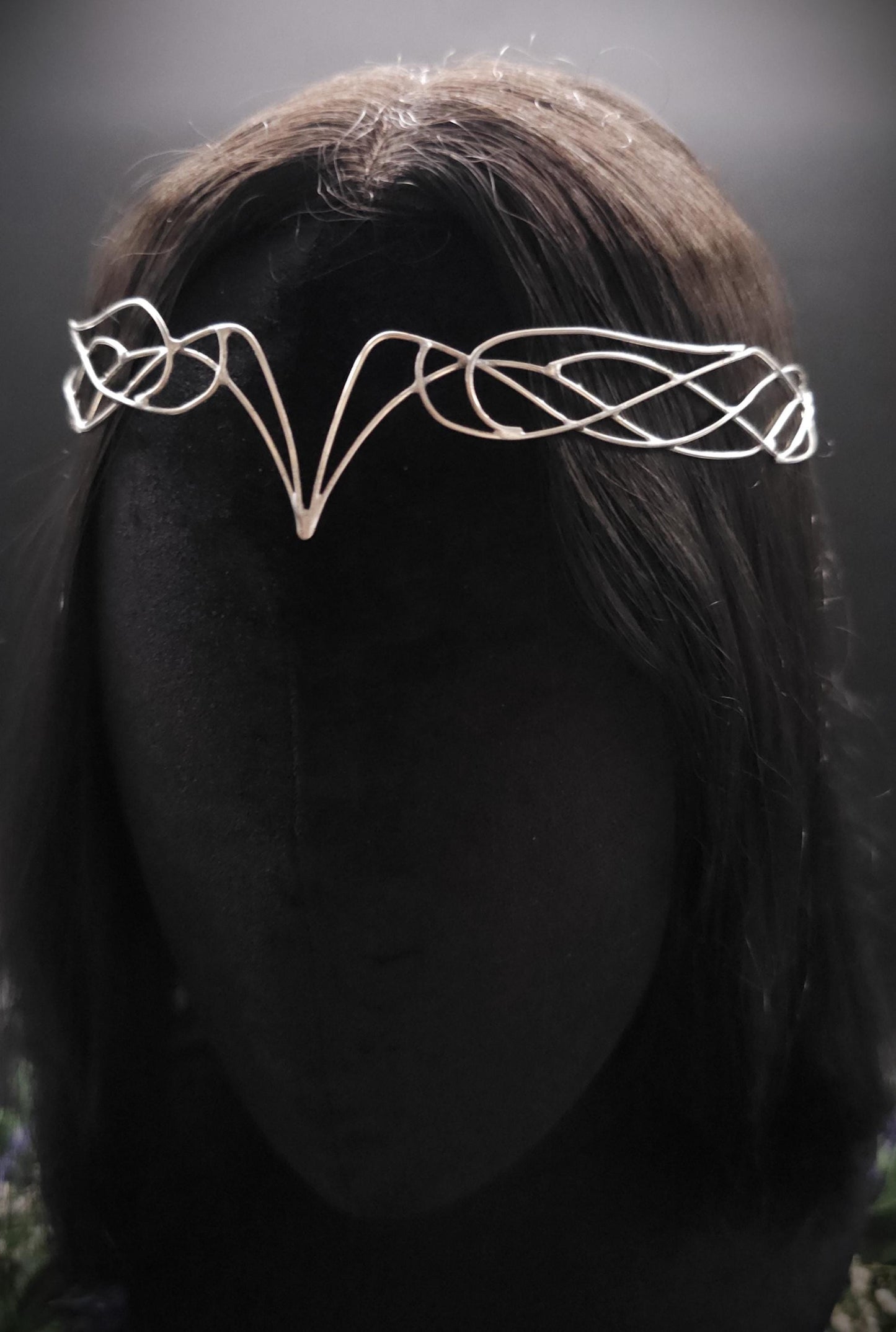 Versilbertes Elfen-Diadem "Nyanvé" ~ Draht Tiara im Art Nouveau Design ~ Größenverstellbar ~ Accessoire für LARP, Cosplay und Hochzeiten