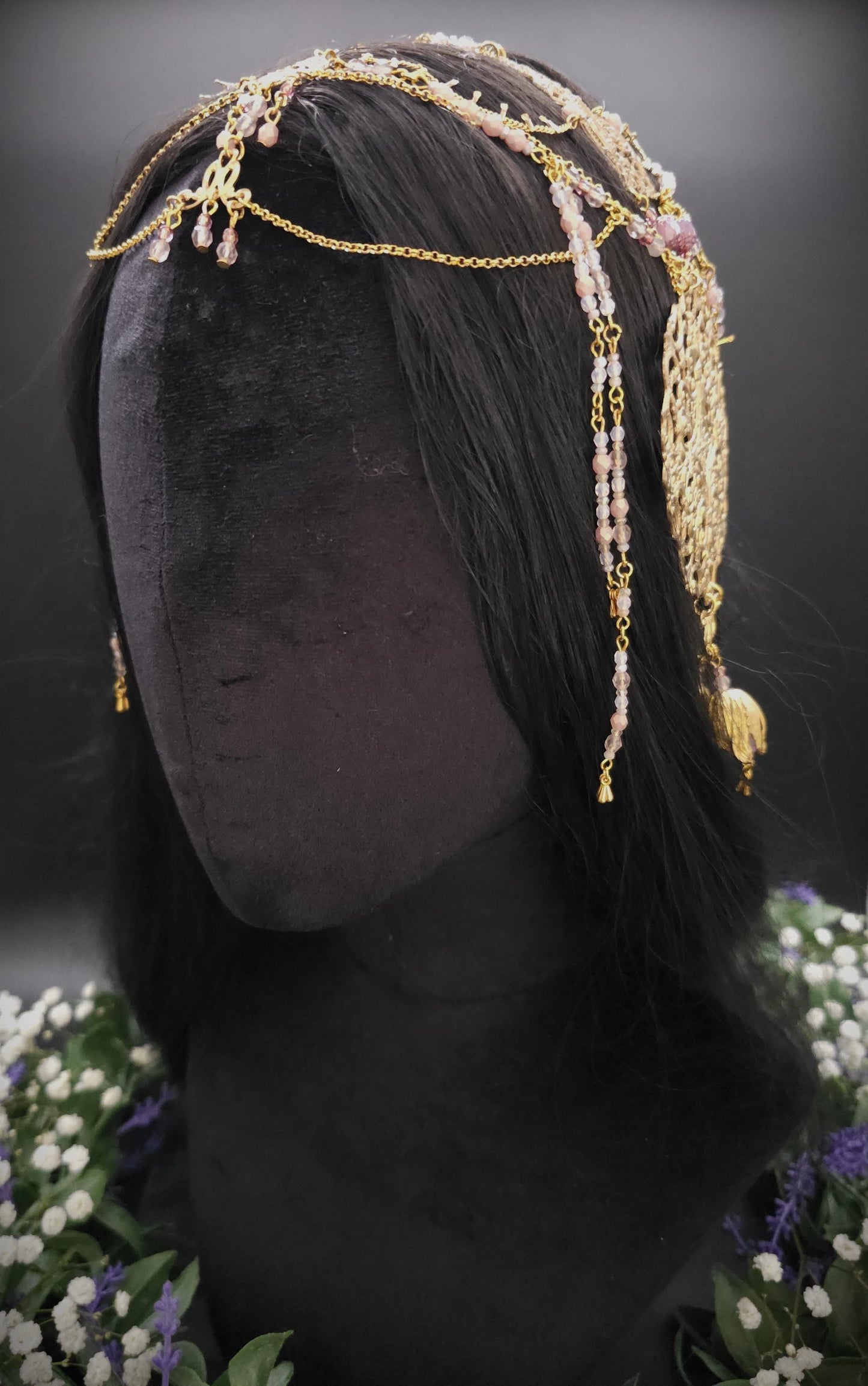 Mucha Art Nouveau Kopfschmuck - Goldenes Headpiece - Tiara - Tribal Dance - Festival & Shooting