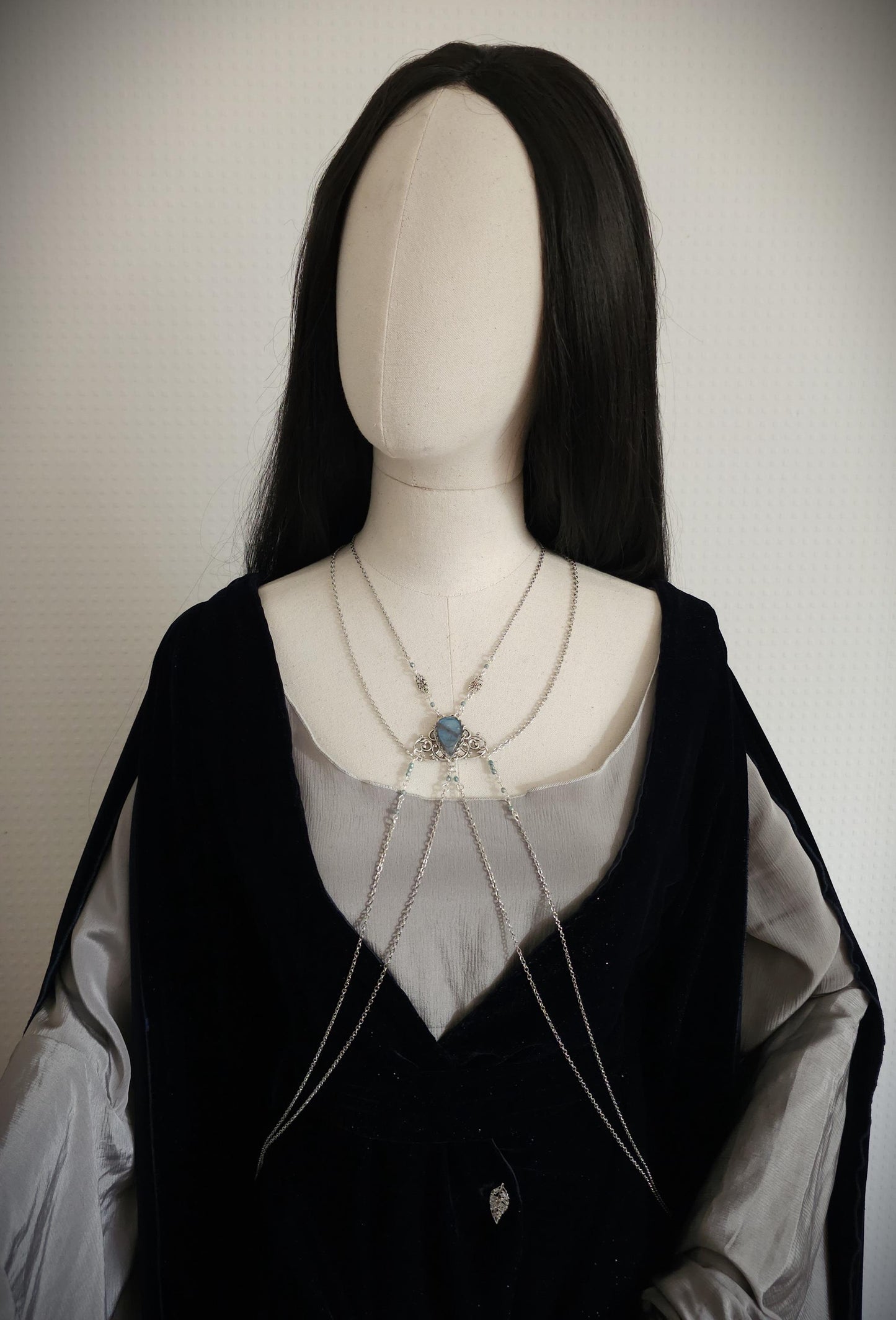 Bodychain "Meanlée" ~ Körperschmuck mit Labradorit ~ Größenverstellbar ~ Fantasy Accessoire ~ Bauchtanz, Fantasy, Cosplay