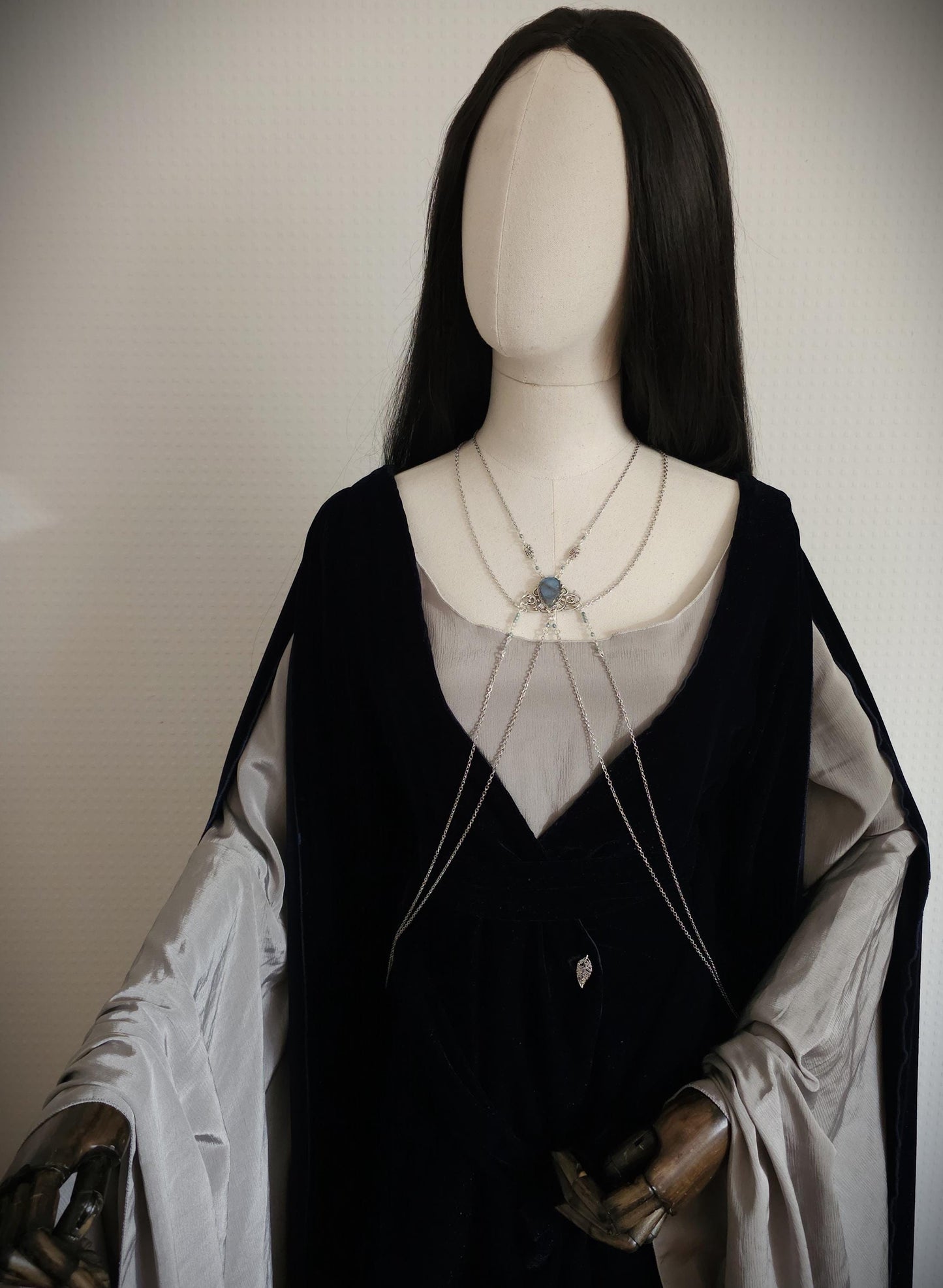 Bodychain "Meanlée" ~ Körperschmuck mit Labradorit ~ Größenverstellbar ~ Fantasy Accessoire ~ Bauchtanz, Fantasy, Cosplay