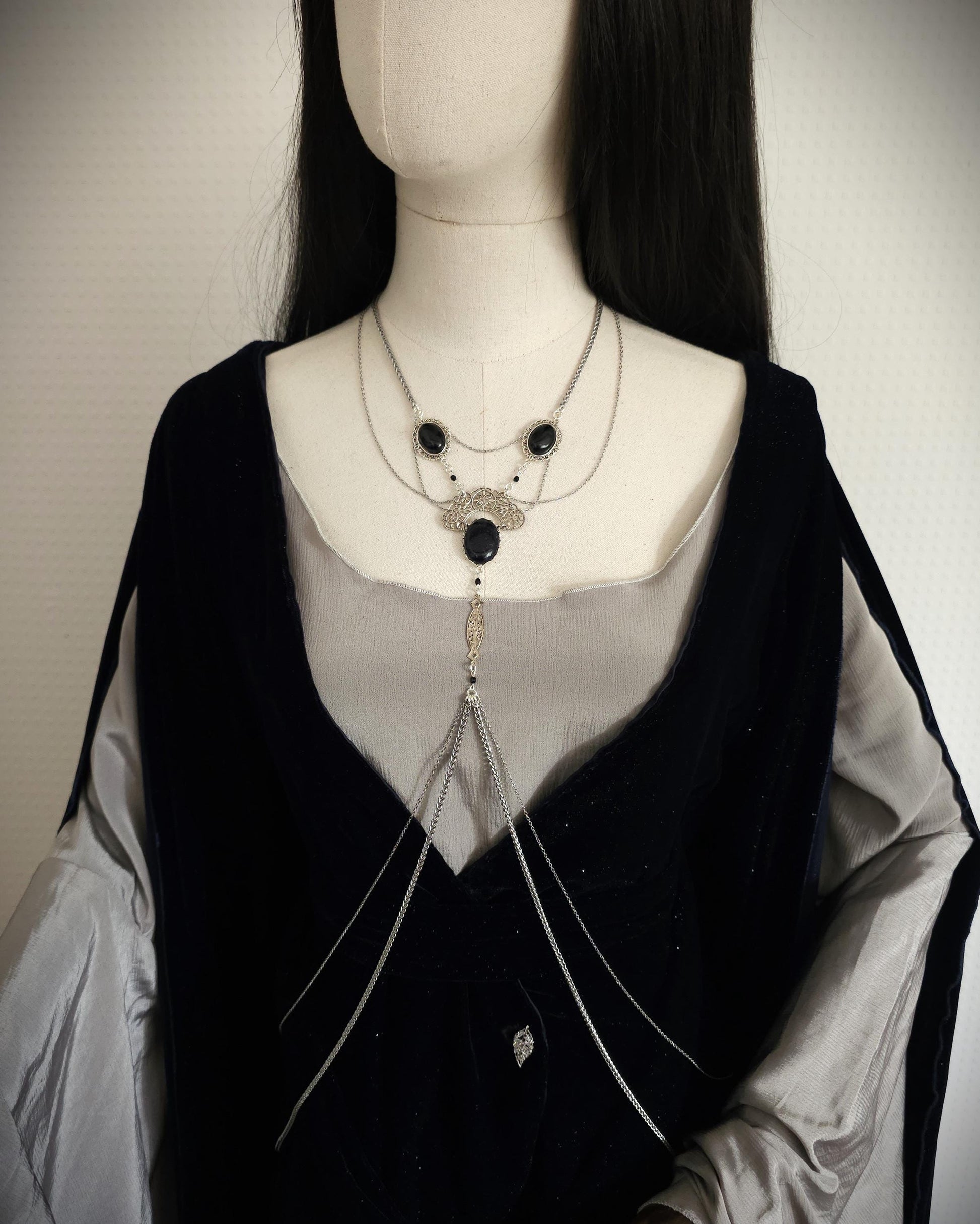 Bodychain "Sreléah" ~ Fantasy Kostüm Accessoire ~ Gothic Art Nouveau Schmuck ~ Körperkette und Bauchtanz ~