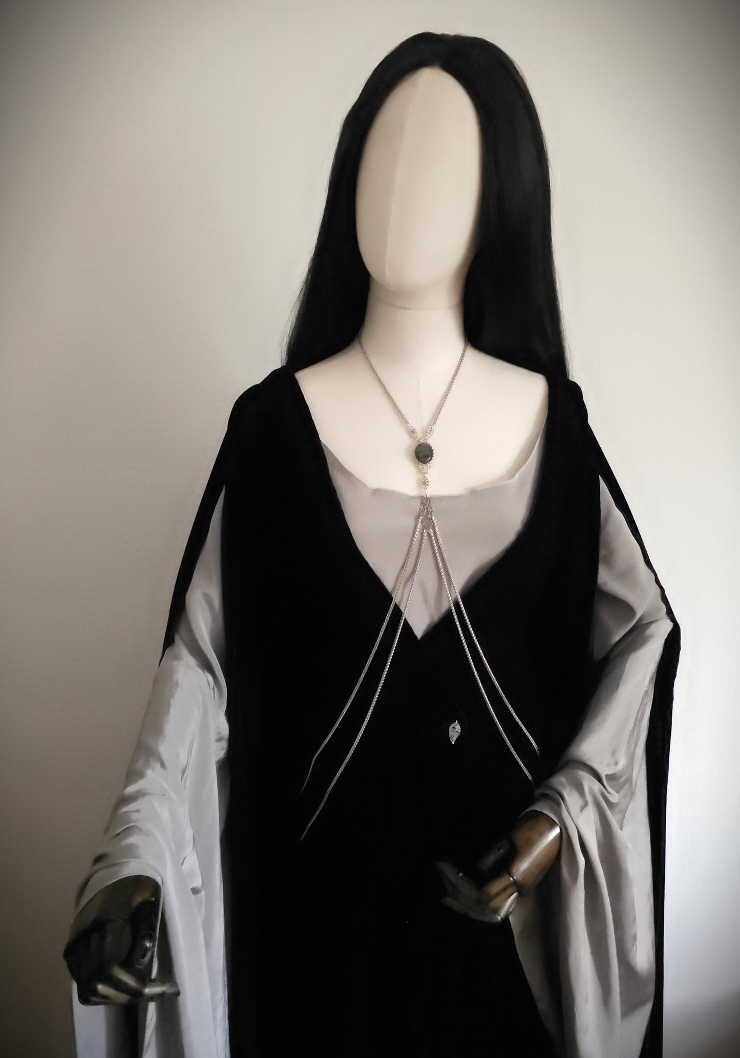 Bodychain "Meréah" ~ handgefertigte Körperkette mit Labradorit ~ Bauchtanz, Fantasy und Cosplay Kostüm Accessoire ~
