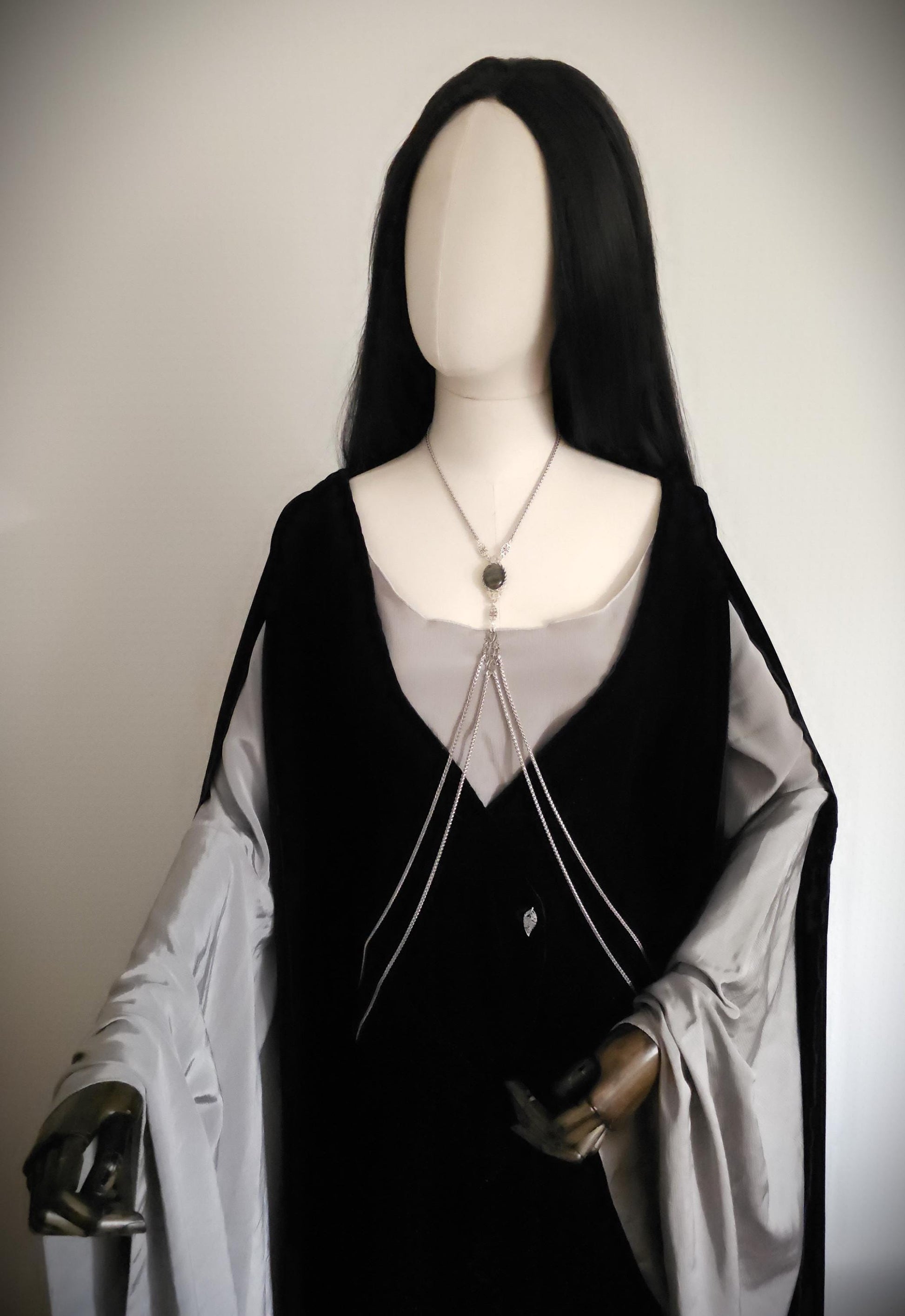 Bodychain "Meréah" ~ handgefertigte Körperkette mit Labradorit ~ Bauchtanz, Fantasy und Cosplay Kostüm Accessoire ~