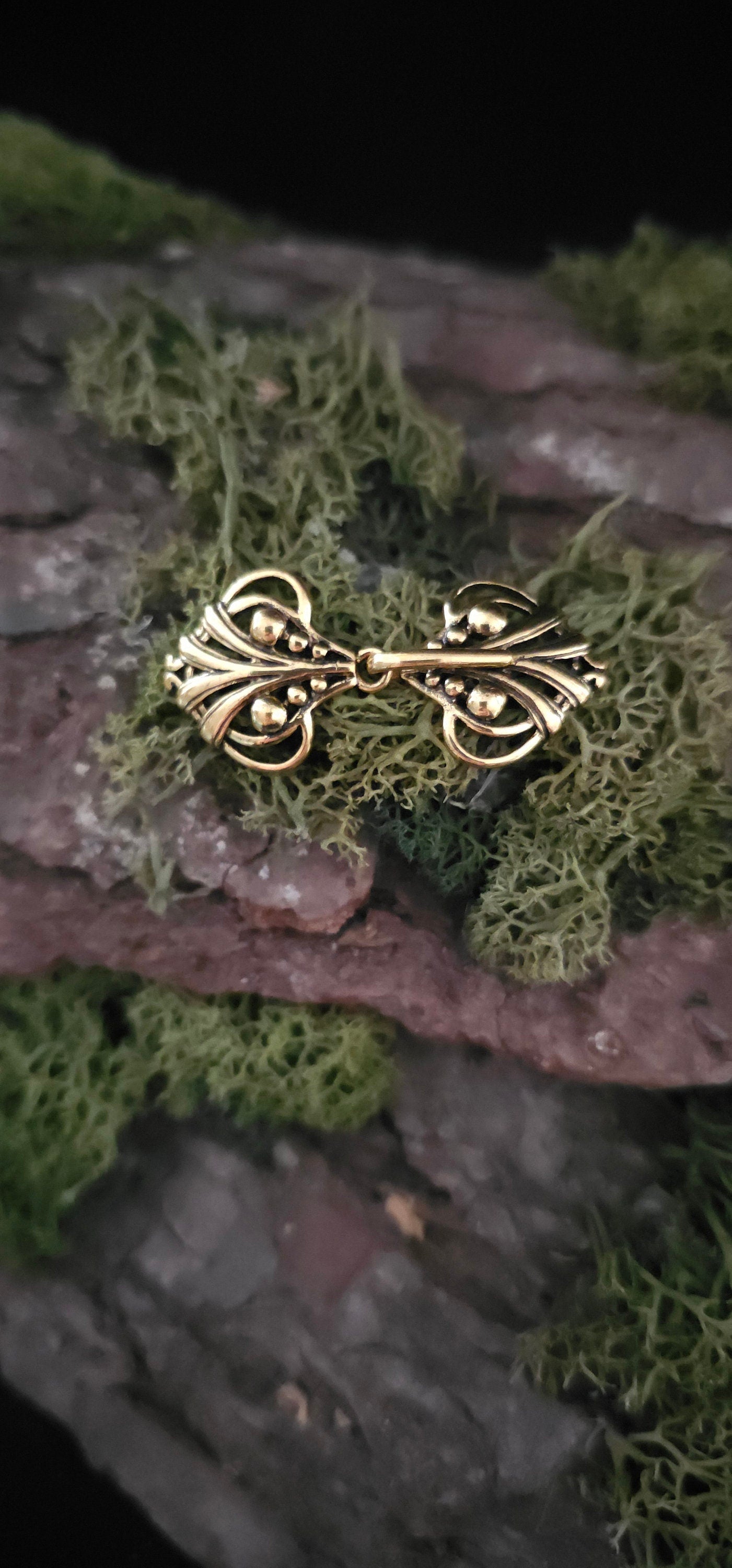 Gewandschließe Gold Art Nouveau - 1 Paar Schließe - Kostüm Accessoire