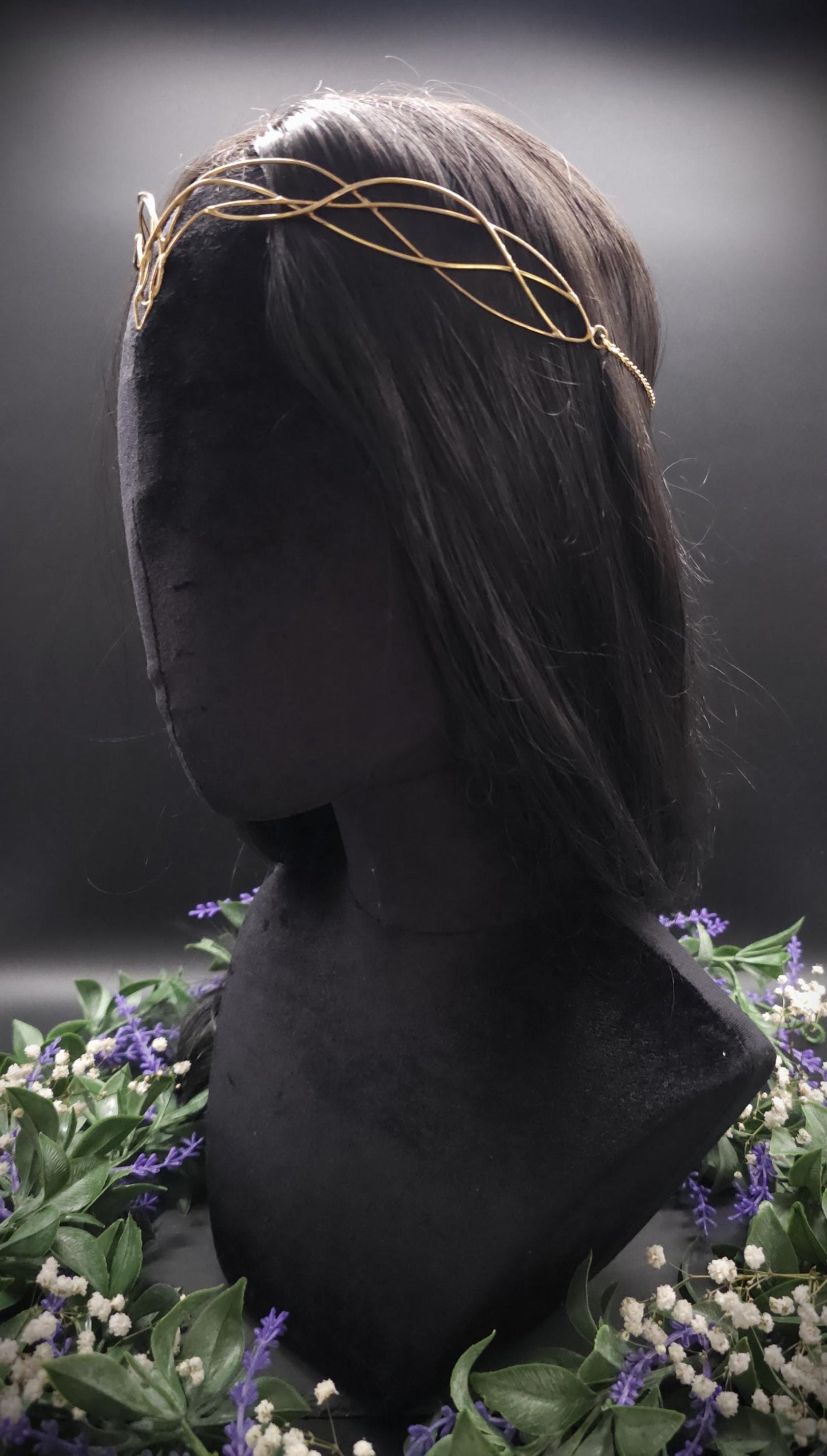 Messing Diadem "Meláre" ~ Draht Tiara ~ Elfenkrone ~ Fantasy Kopfschmuck ~ Größenverstellbar ~ Accessoire für LARP, Cosplay und Hochzeiten