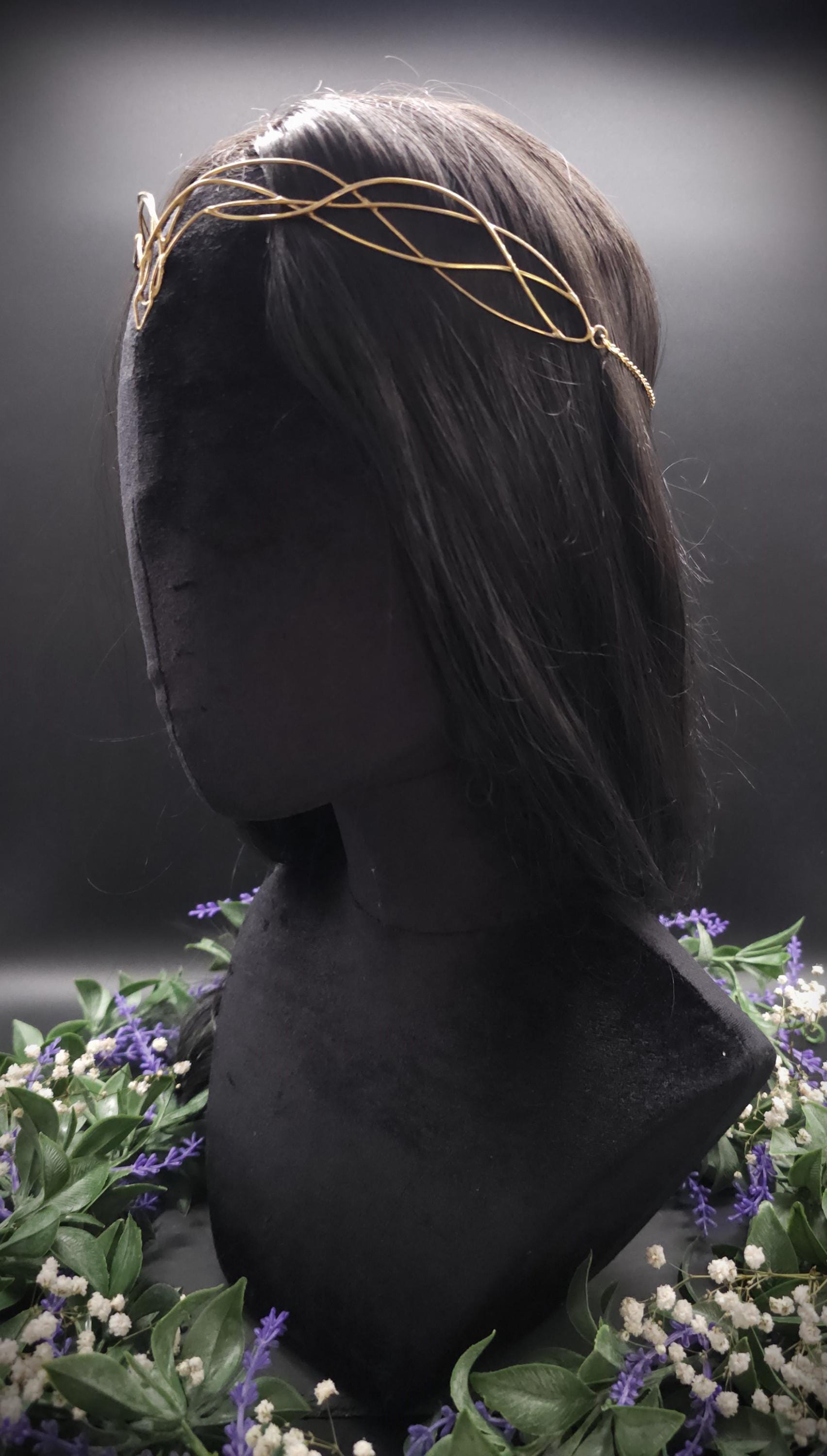 Messing Diadem "Meláre" ~ Draht Tiara ~ Elfenkrone ~ Fantasy Kopfschmuck ~ Größenverstellbar ~ Accessoire für LARP, Cosplay und Hochzeiten