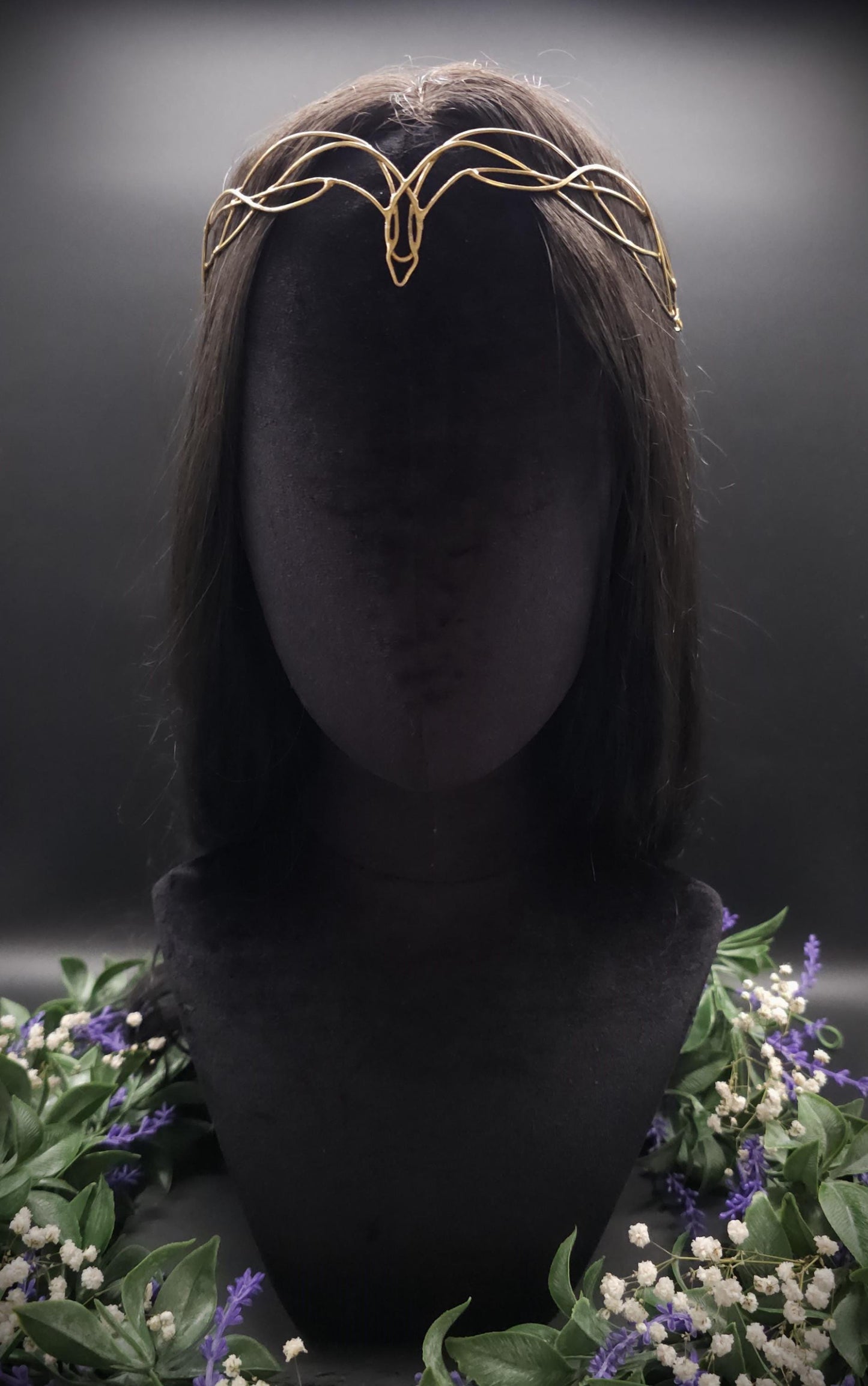 Messing Diadem "Meláre" ~ Draht Tiara ~ Elfenkrone ~ Fantasy Kopfschmuck ~ Größenverstellbar ~ Accessoire für LARP, Cosplay und Hochzeiten