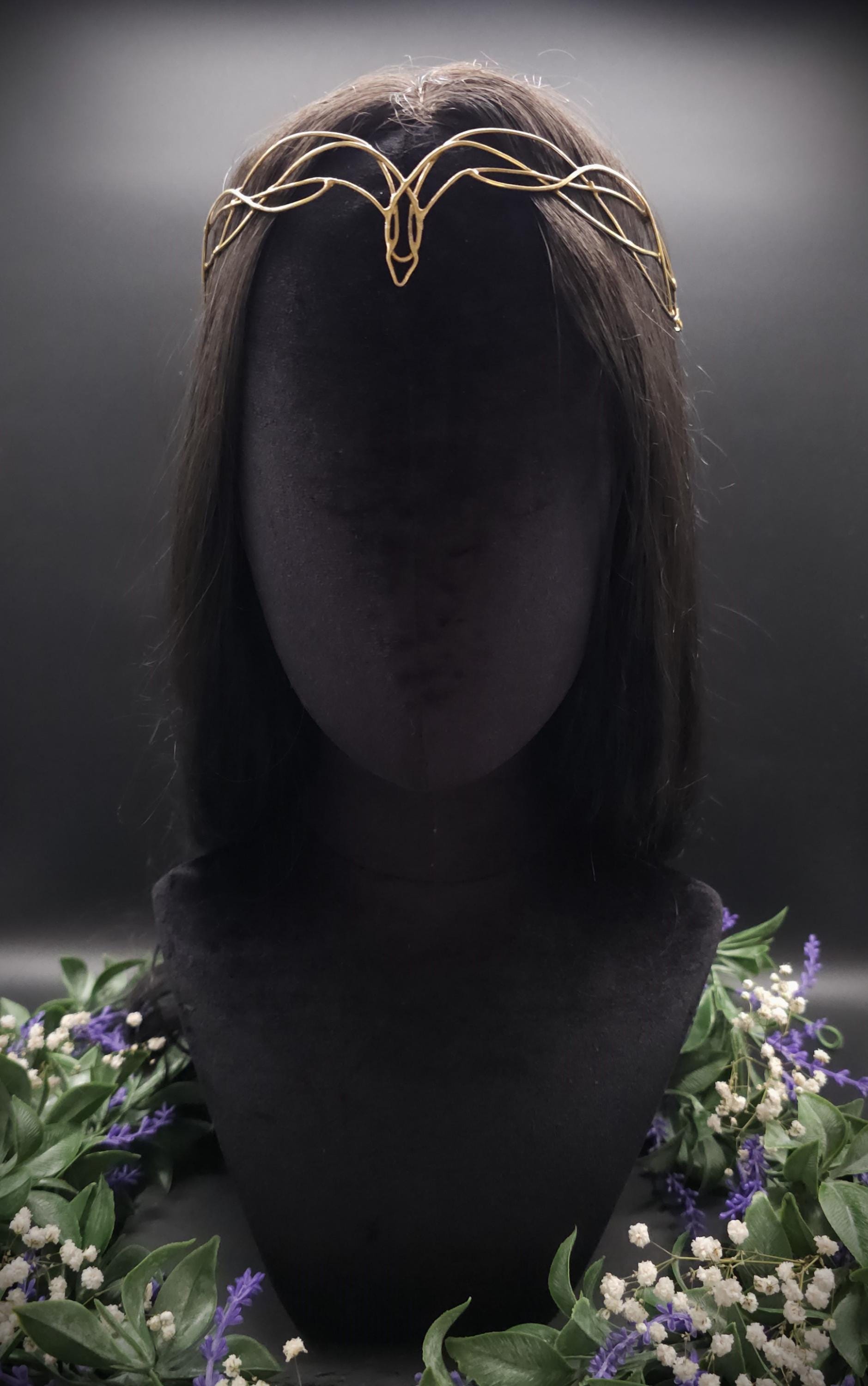 Messing Diadem "Meláre" ~ Draht Tiara ~ Elfenkrone ~ Fantasy Kopfschmuck ~ Größenverstellbar ~ Accessoire für LARP, Cosplay und Hochzeiten