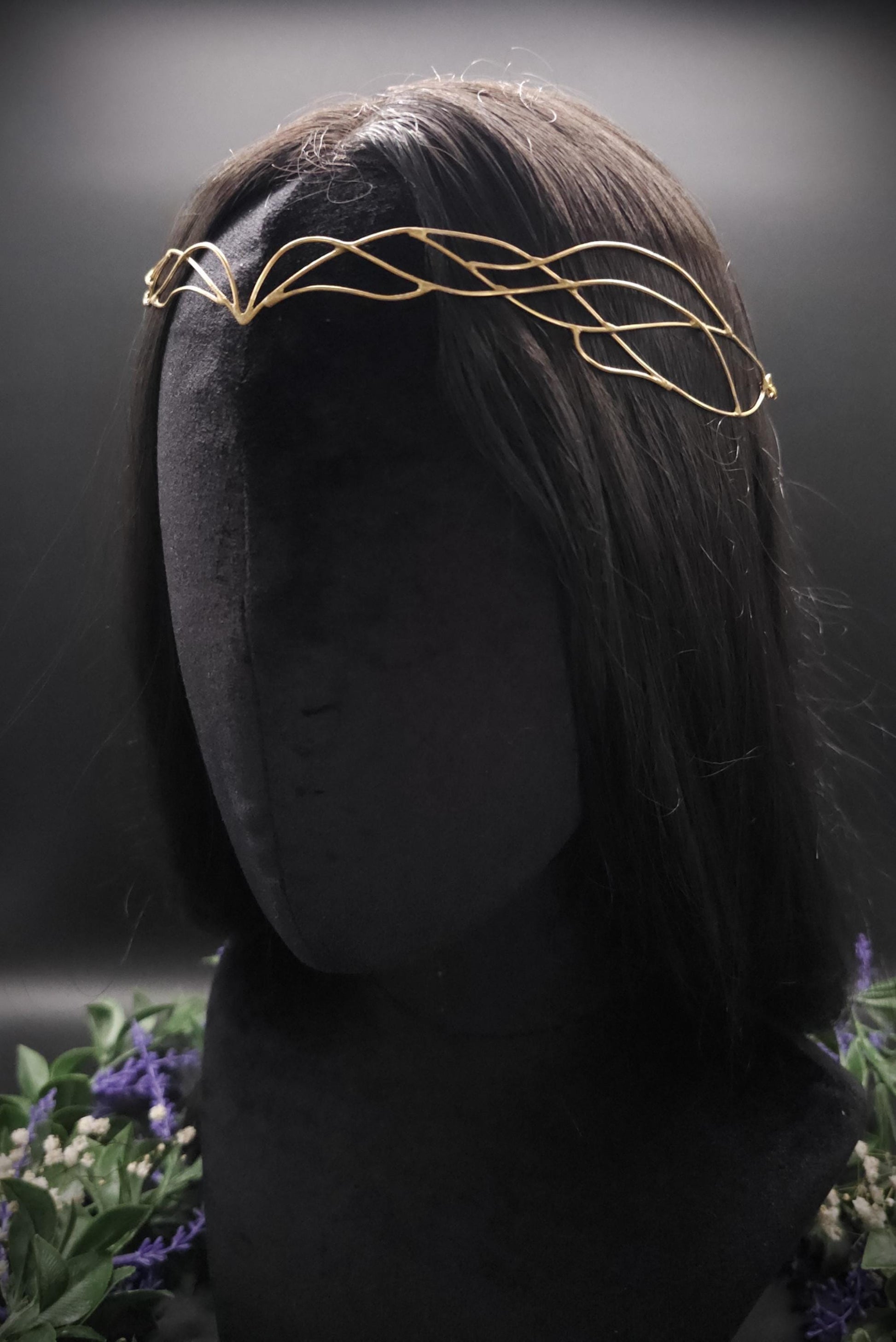 Messing Diadem "Eryánn" ~ Draht Tiara im Art Nouveau Design ~ Größenverstellbar ~ Accessoire für LARP, Cosplay und Hochzeiten