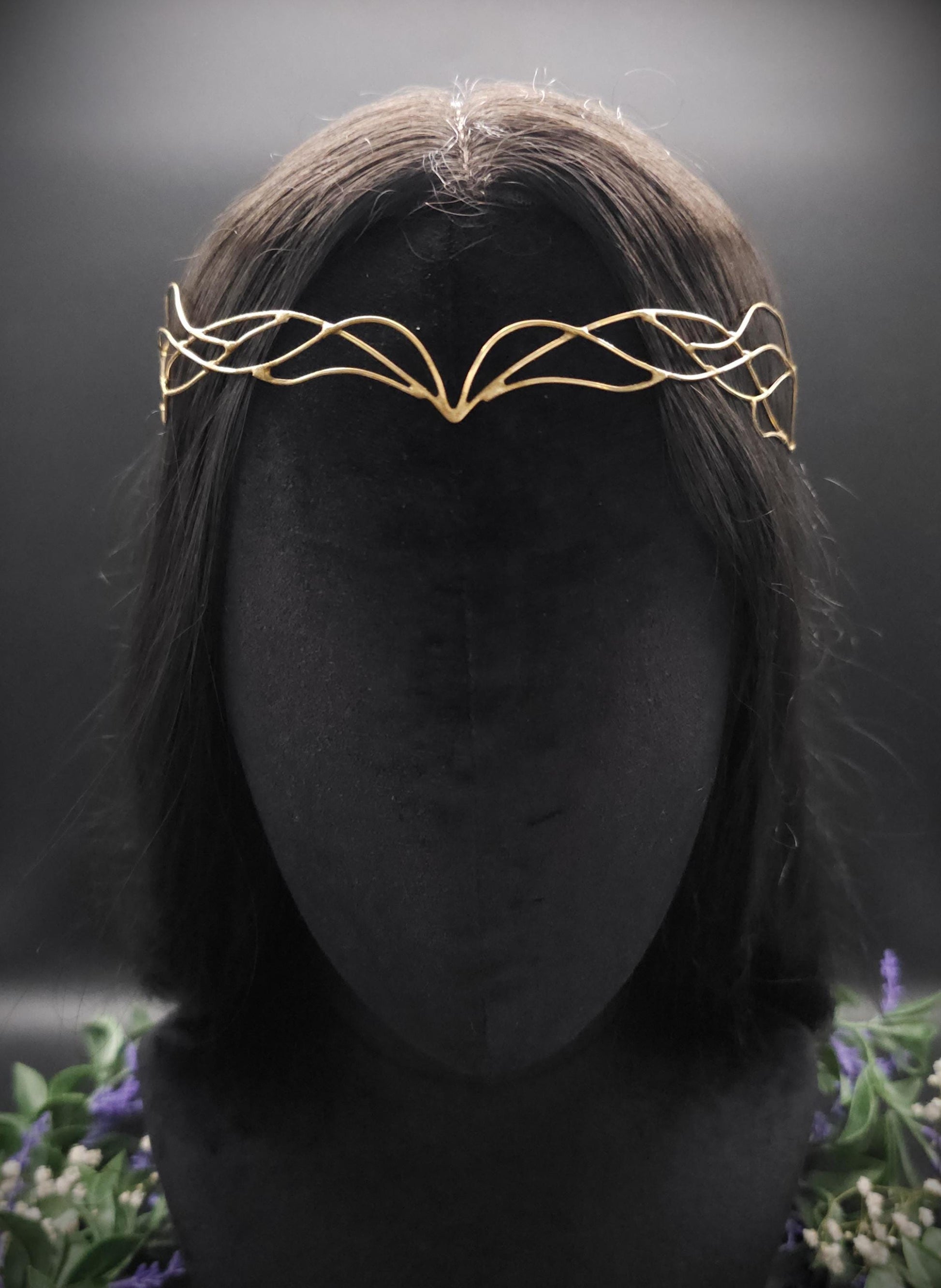 Messing Diadem "Eryánn" ~ Draht Tiara im Art Nouveau Design ~ Größenverstellbar ~ Accessoire für LARP, Cosplay und Hochzeiten