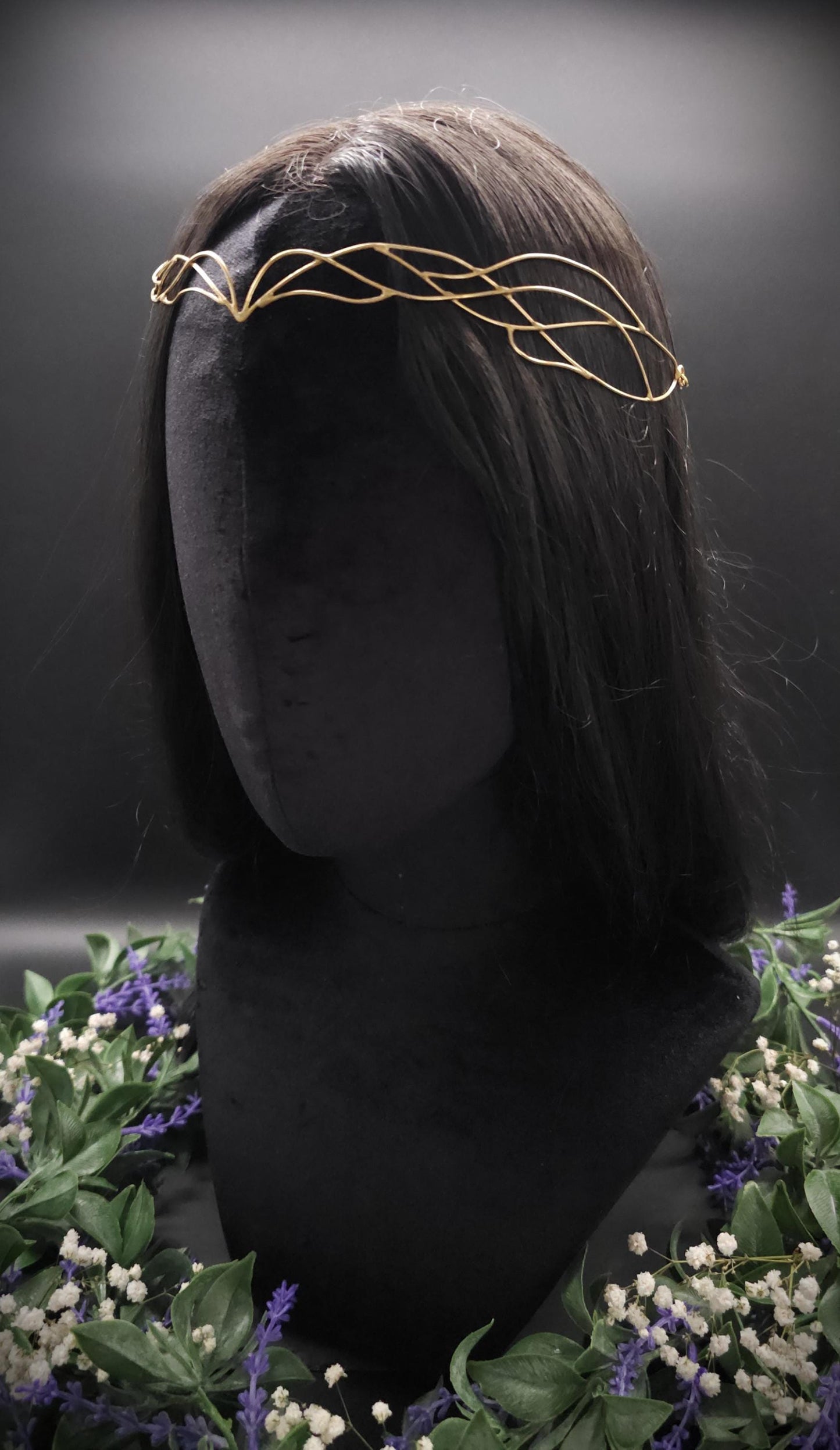 Messing Diadem "Eryánn" ~ Draht Tiara im Art Nouveau Design ~ Größenverstellbar ~ Accessoire für LARP, Cosplay und Hochzeiten