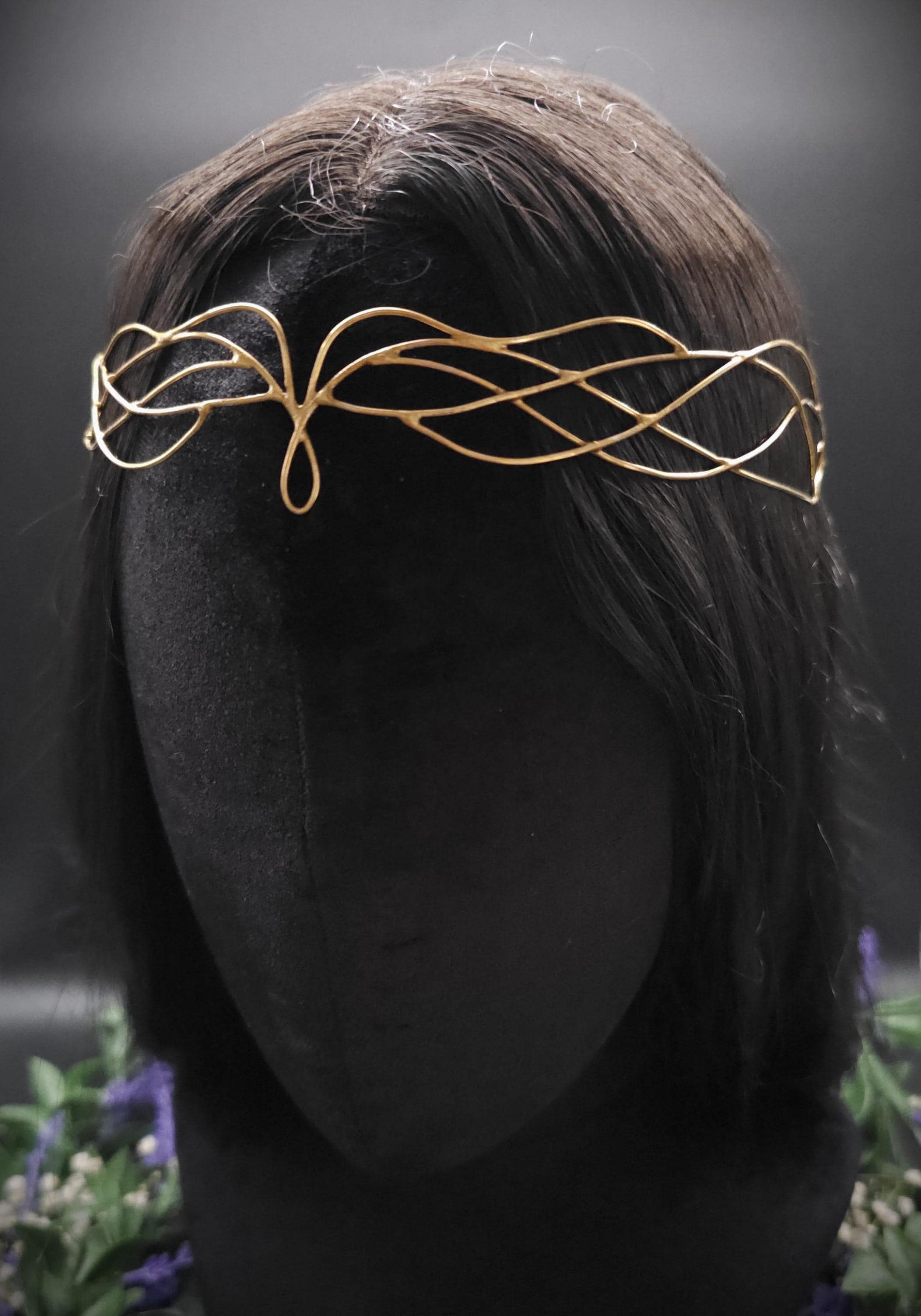 Messing Diadem "Naethé" ~ Draht Tiara im Art Nouveau Design ~ Größenverstellbar ~ Accessoire für LARP, Cosplay und Hochzeiten