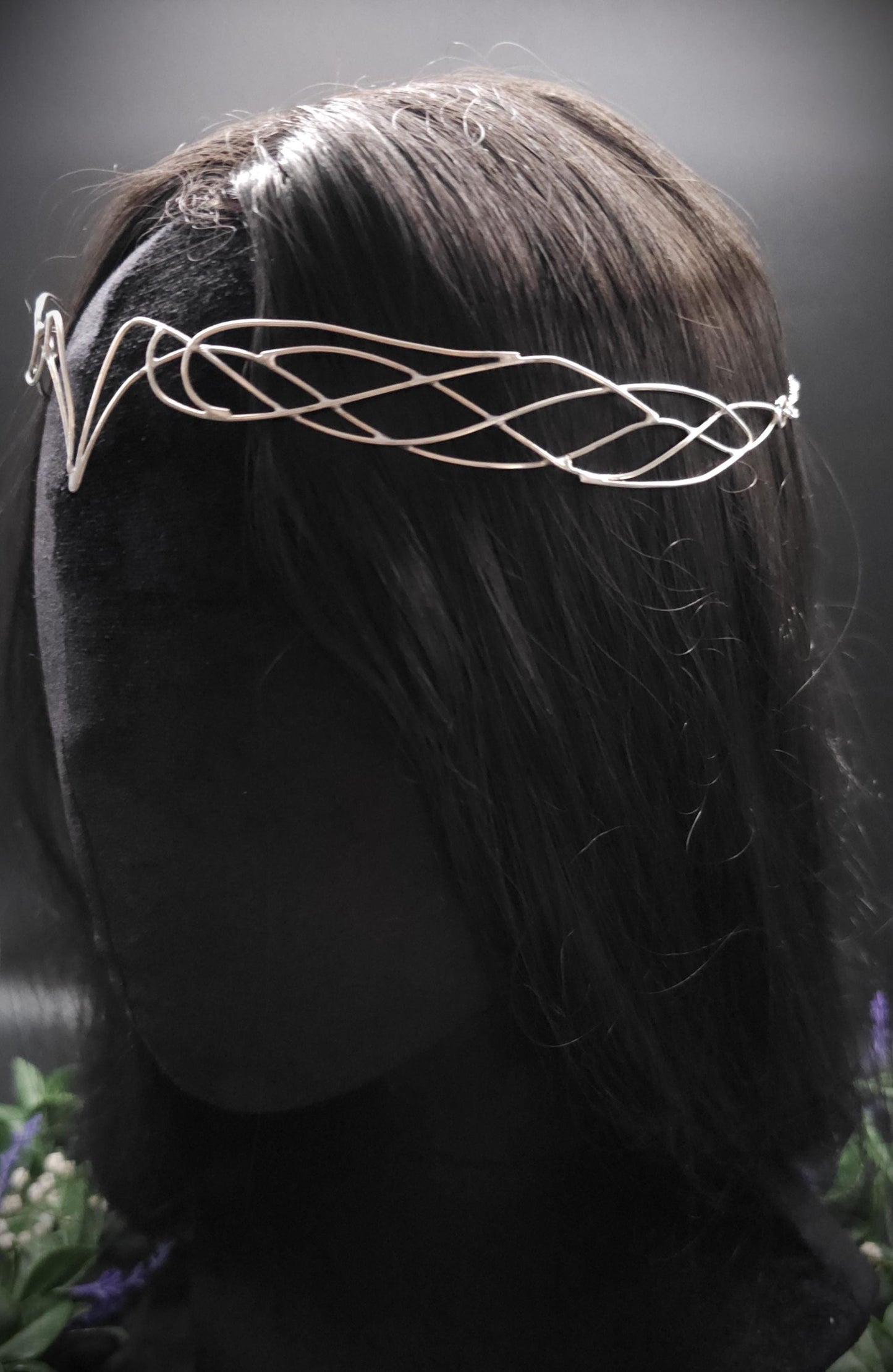Versilbertes Elfen-Diadem "Nyanvé" ~ Draht Tiara im Art Nouveau Design ~ Größenverstellbar ~ Accessoire für LARP, Cosplay und Hochzeiten