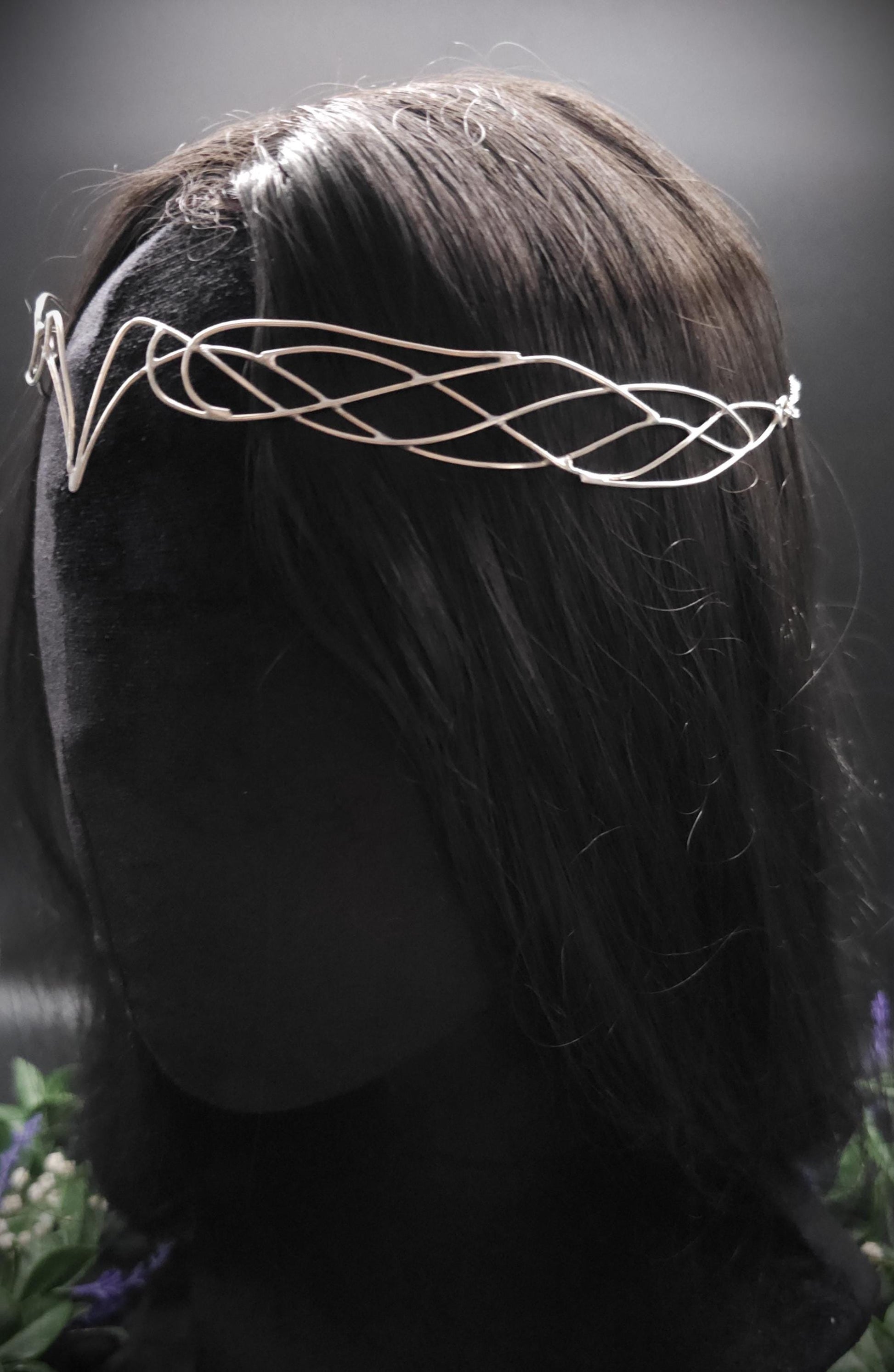 Versilbertes Elfen-Diadem "Nyanvé" ~ Draht Tiara im Art Nouveau Design ~ Größenverstellbar ~ Accessoire für LARP, Cosplay und Hochzeiten