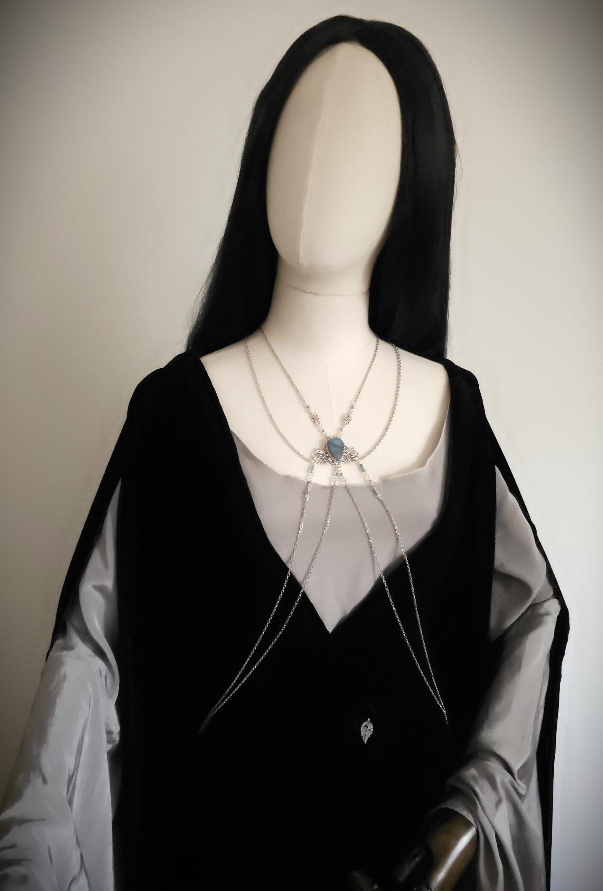 Bodychain "Meanlée" ~ Körperschmuck mit Labradorit ~ Größenverstellbar ~ Fantasy Accessoire ~ Bauchtanz, Fantasy, Cosplay