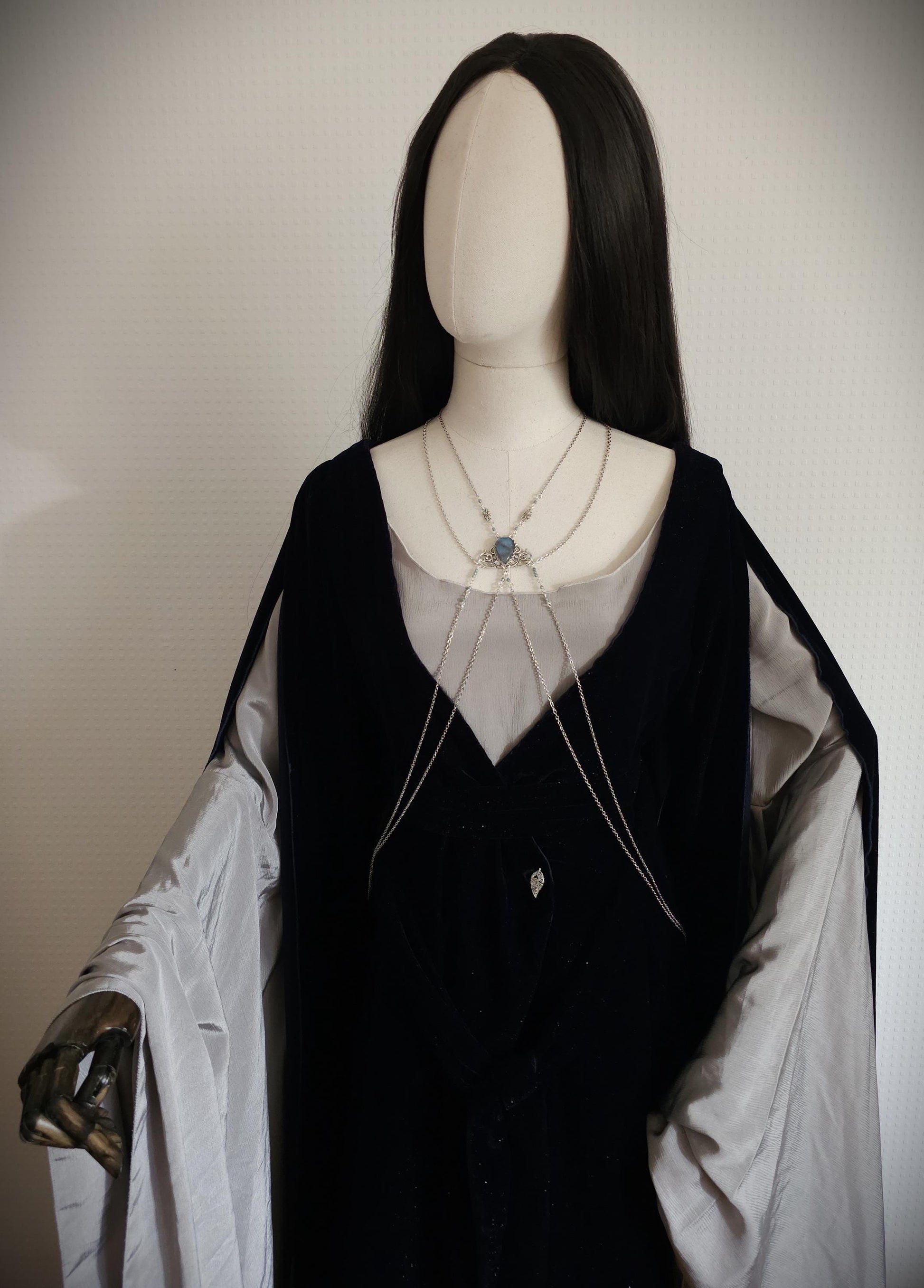 Bodychain "Meanlée" ~ Körperschmuck mit Labradorit ~ Größenverstellbar ~ Fantasy Accessoire ~ Bauchtanz, Fantasy, Cosplay