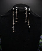 Kurze 925er Sterling Silber Stern-Ohrringe ~ Edelstahl Sterne ~ filigraner Ohrschmuck ~ Fantasy Ohrhaken